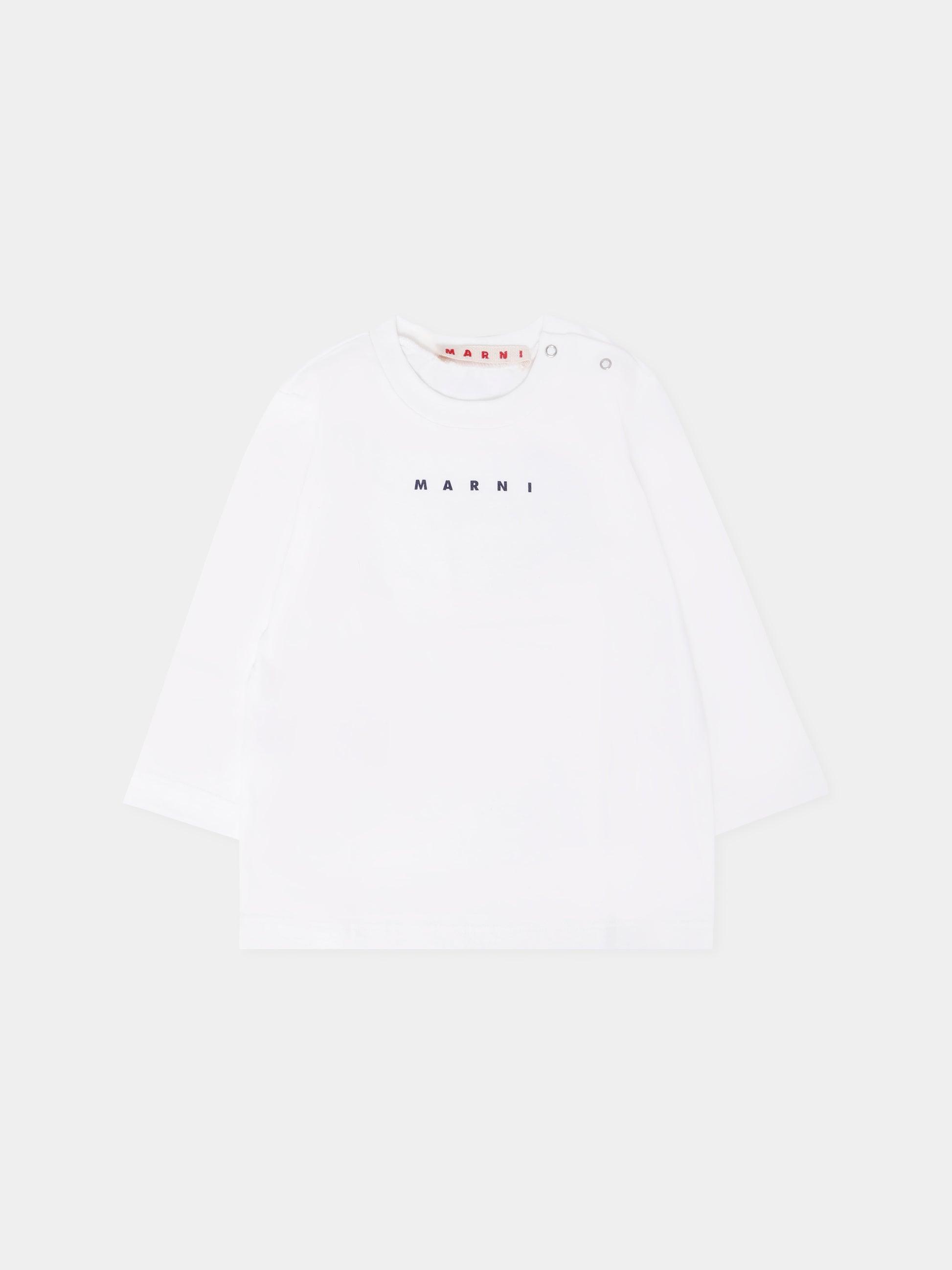 T-shirt bianca per neonati con logo,Marni Kids,M01529 M00RF 0M114