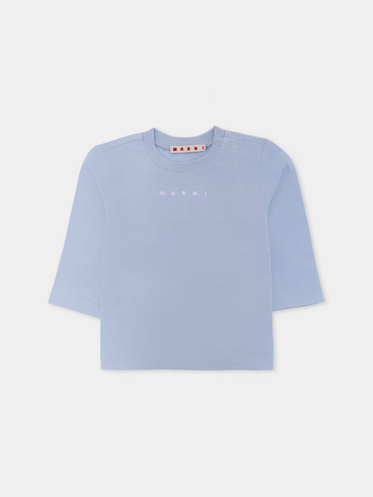 T-shirt azzurra per neonato con logo,Marni Kids,M01529 M00RF 0M855