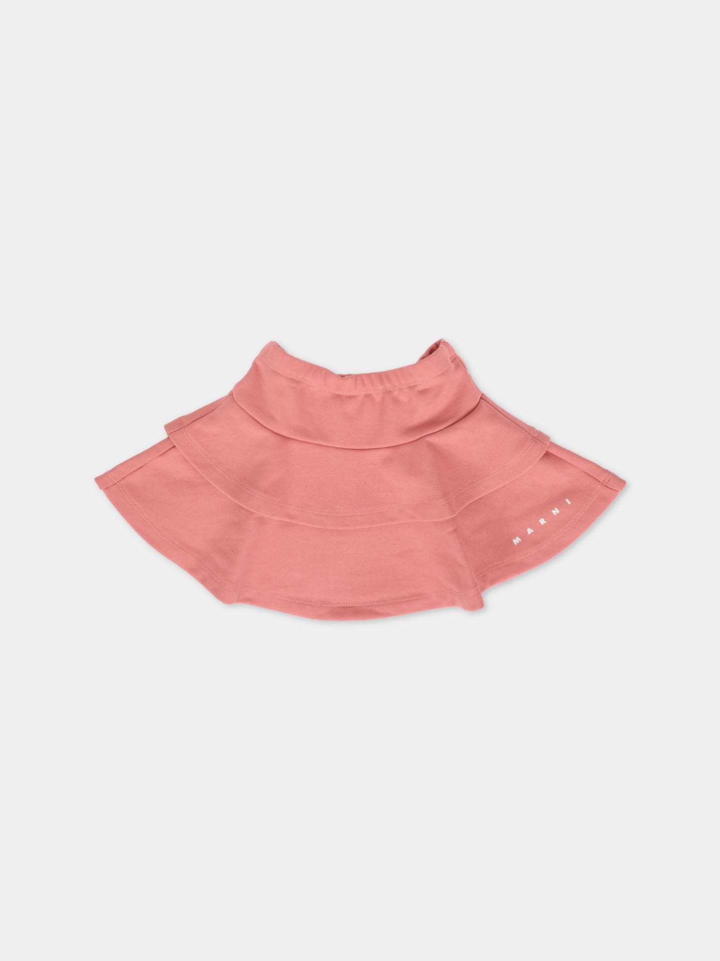 Gonna rosa per bambina con logo bianco,Marni Kids,M01548 M00V0 0M350