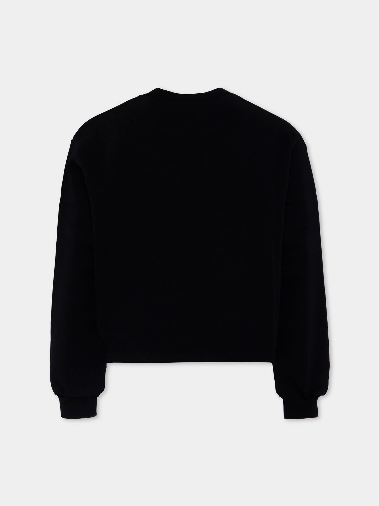 Felpa nera per bambina con stampa viso,Marni Kids,M01599 M00V1 0M900