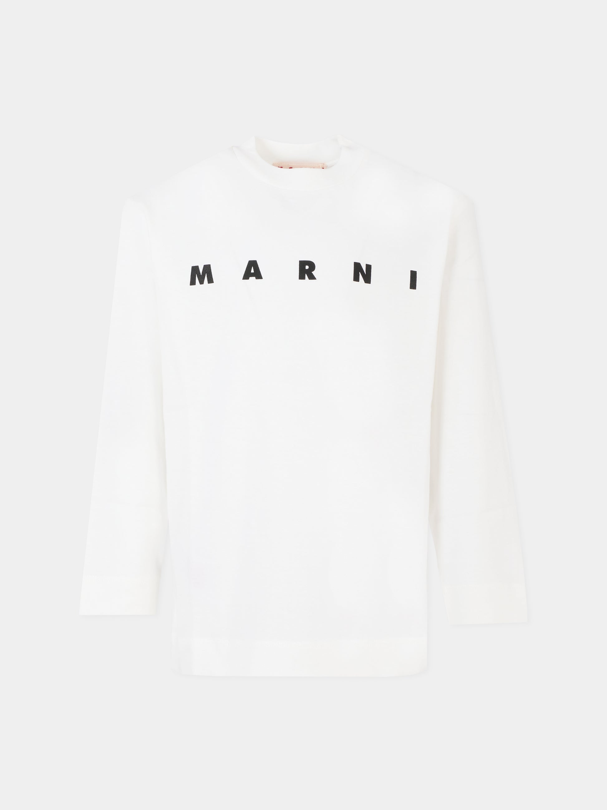 T-shirt bianca per bambini con logo nero,Marni Kids,M01603 M00RF 0M114