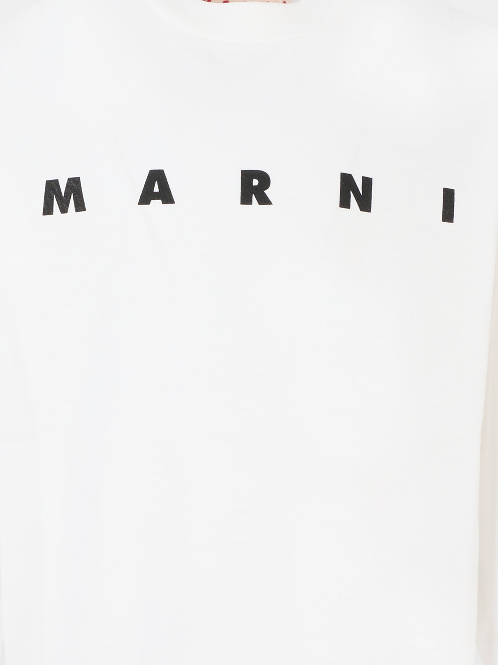 T-shirt bianca per bambini con logo nero,Marni Kids,M01603 M00RF 0M114