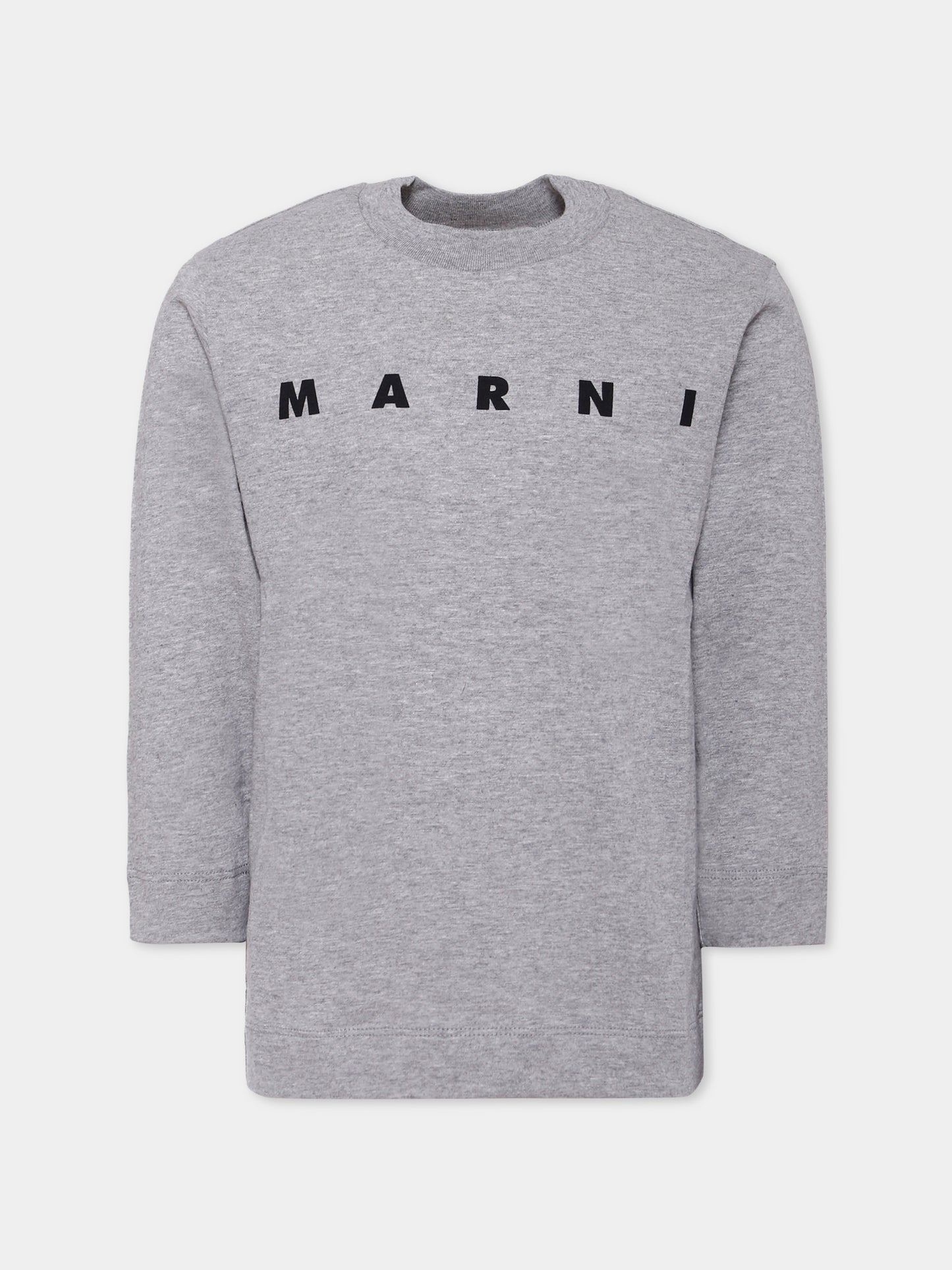 T-shirt grigia per bambini con logo,Marni Kids,M01603 M00RF 0M923