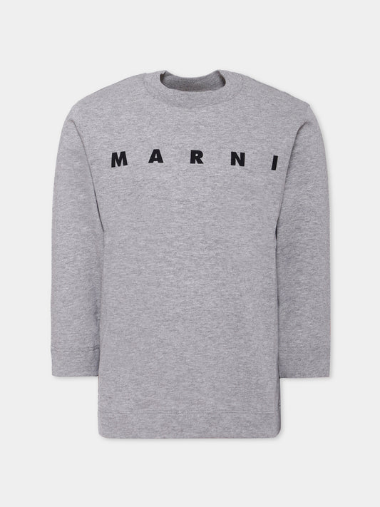 T-shirt grigia per bambini con logo,Marni Kids,M01603 M00RF 0M923