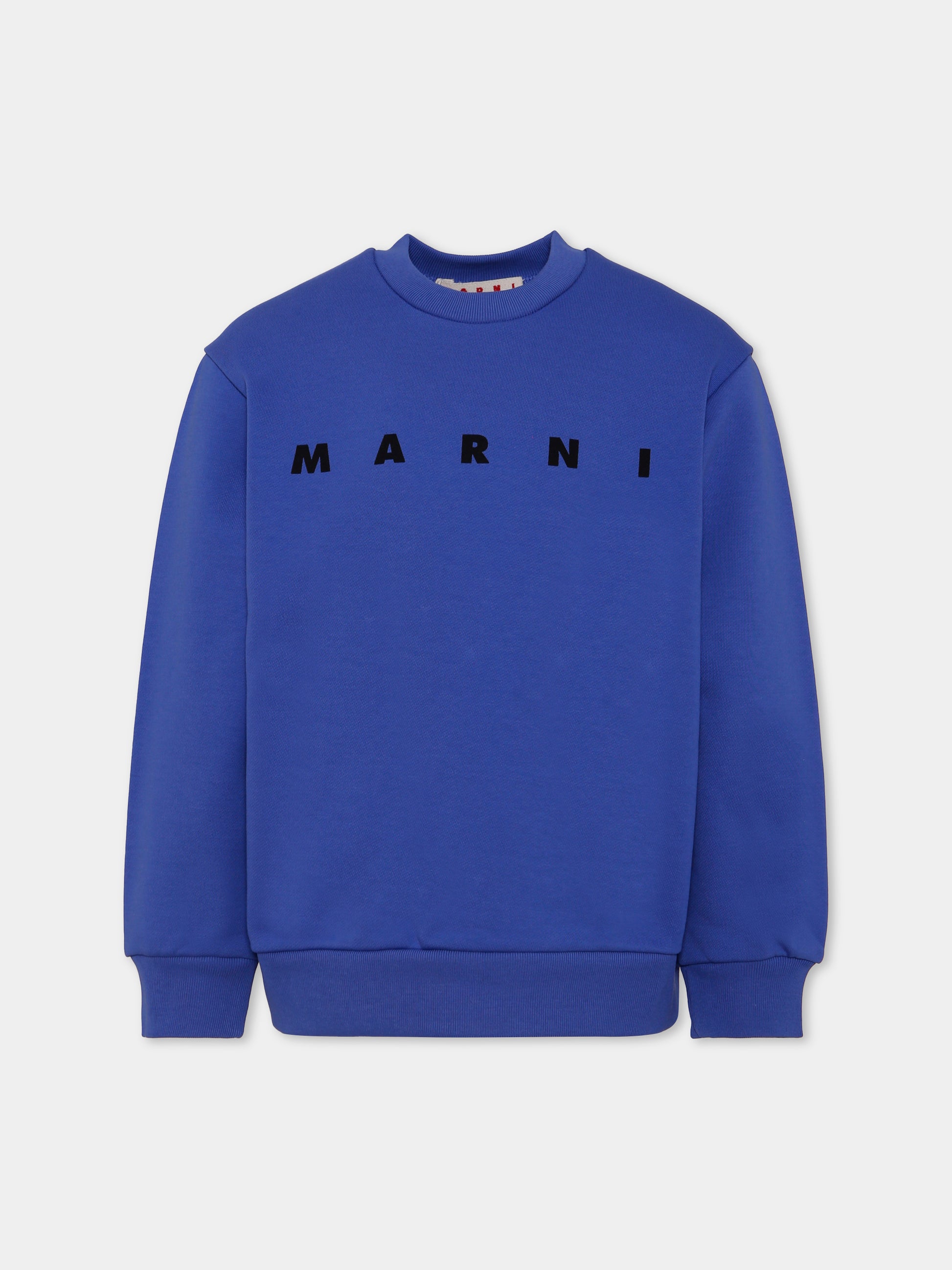 Felpa blu per bambino con logo,Marni Kids,M01612 M00V0 0M856