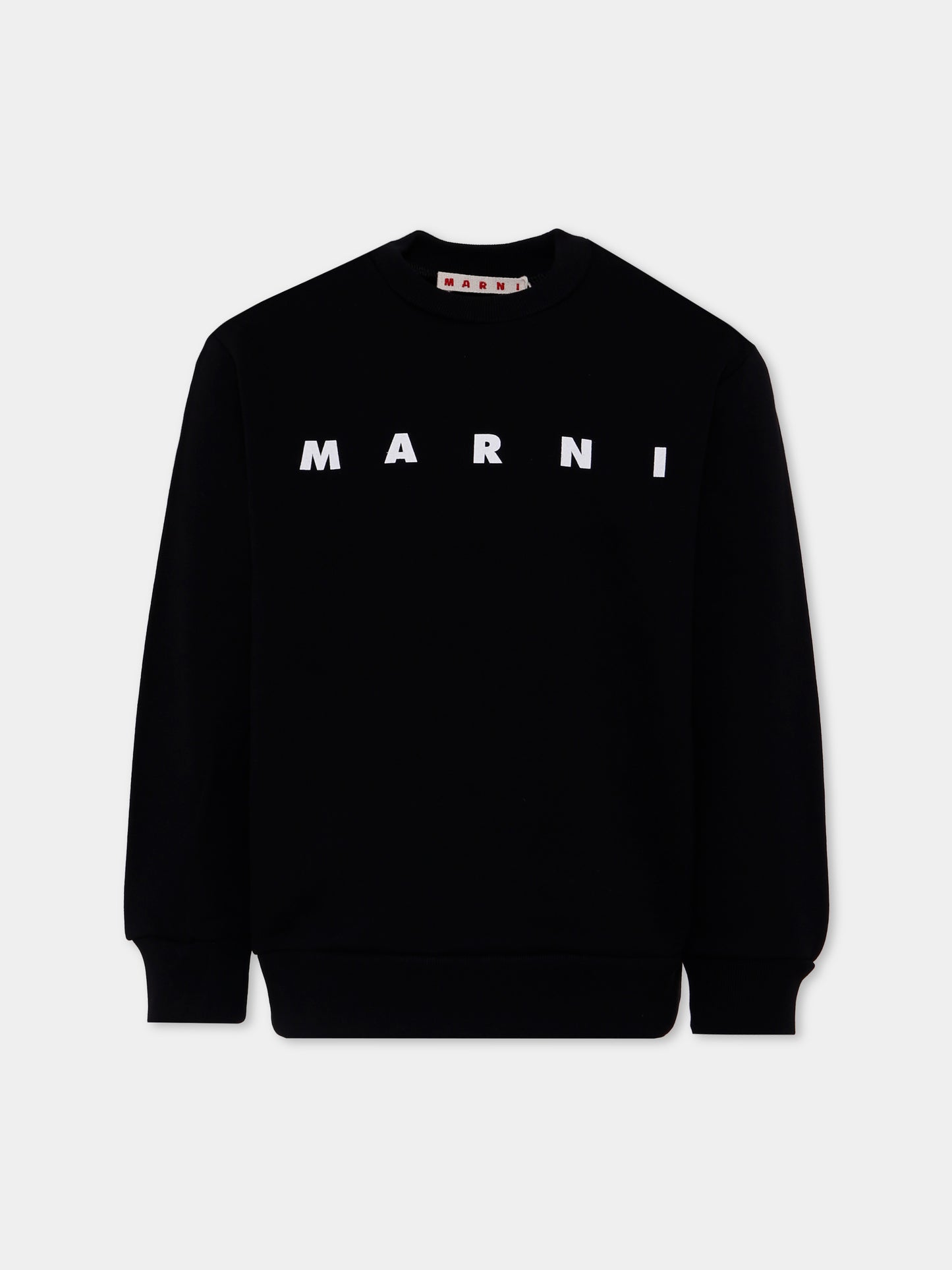 Felpa nera per bambini con logo,Marni Kids,M01612 M00V0 0M900