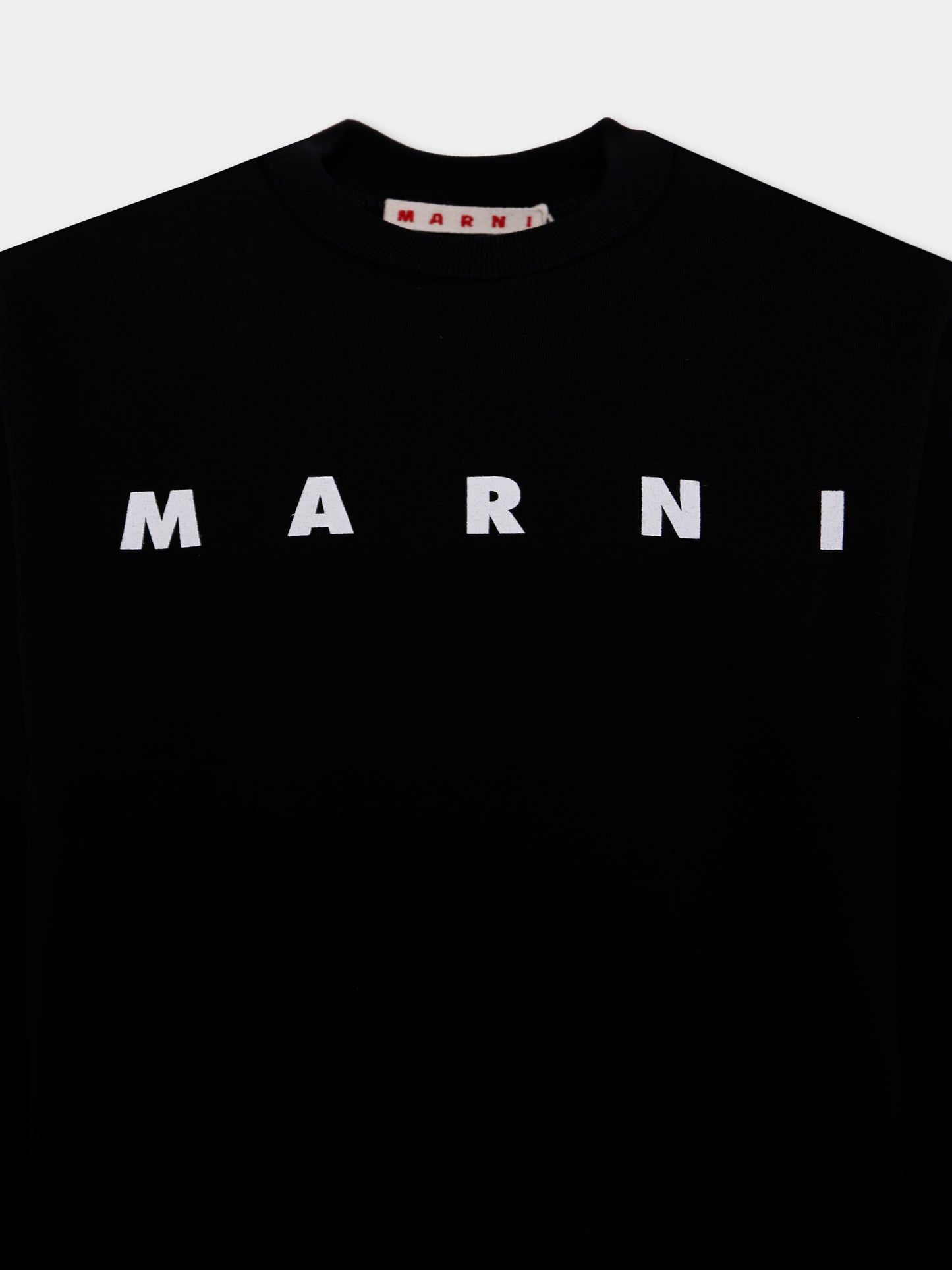 Felpa nera per bambini con logo,Marni Kids,M01612 M00V0 0M900