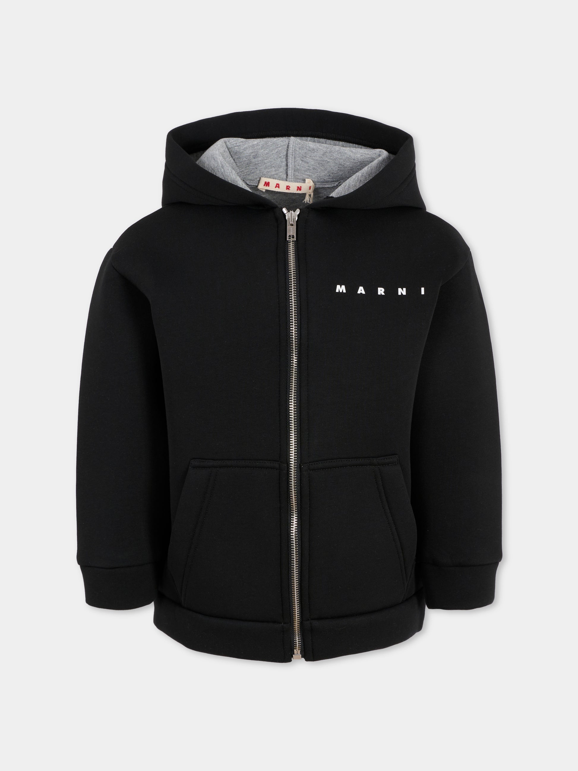 Felpa nera per bambini con logo,Marni Kids,M01625 M00VC 0M900