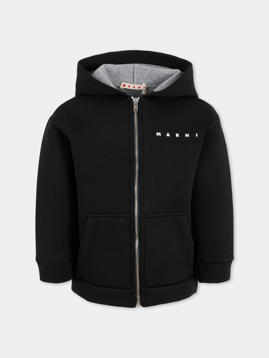 Felpa nera per bambini con logo,Marni Kids,M01625 M00VC 0M900