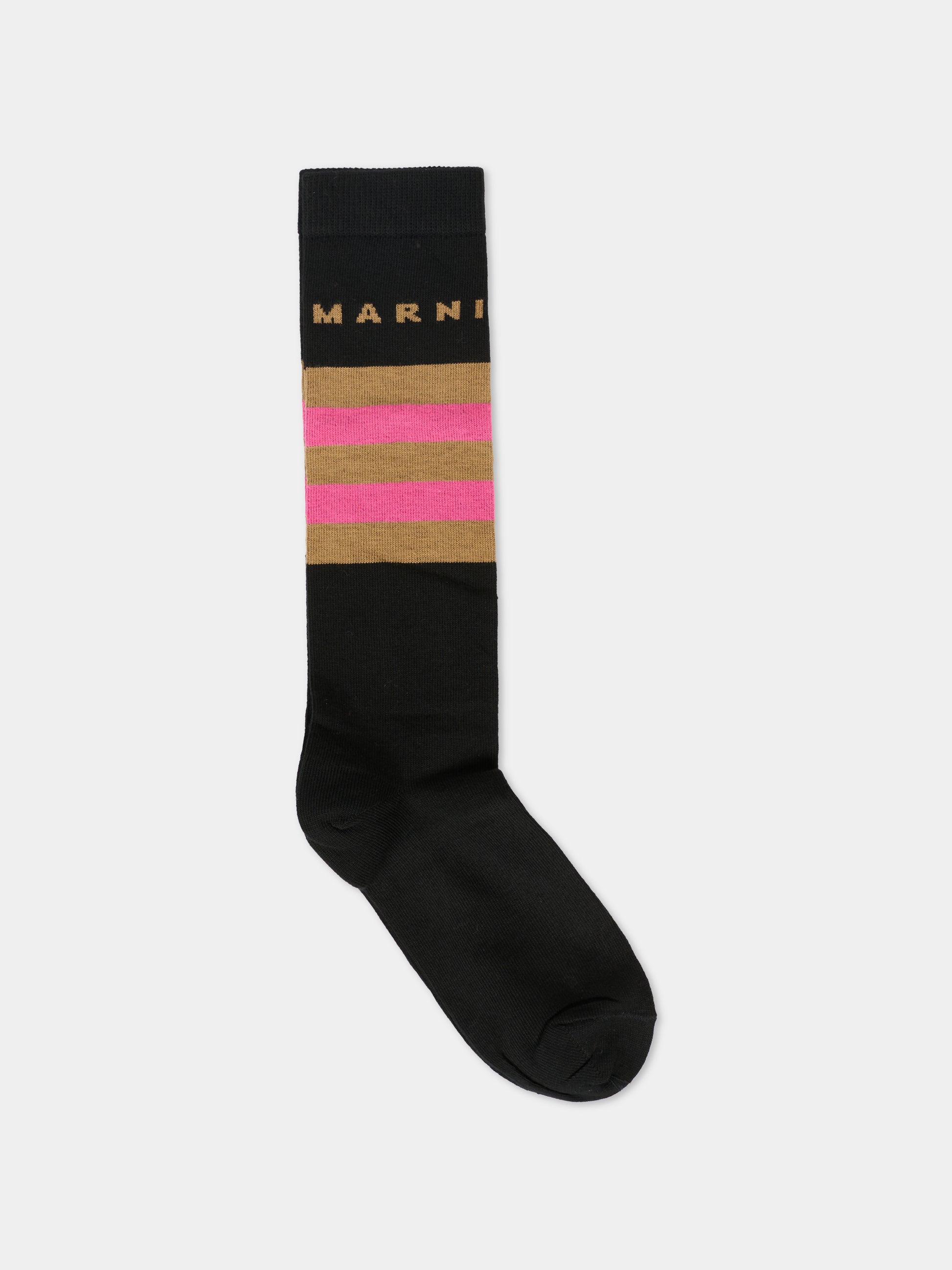 Calze nere per bambina con logo,Marni Kids,M01631 M00RB 0M900