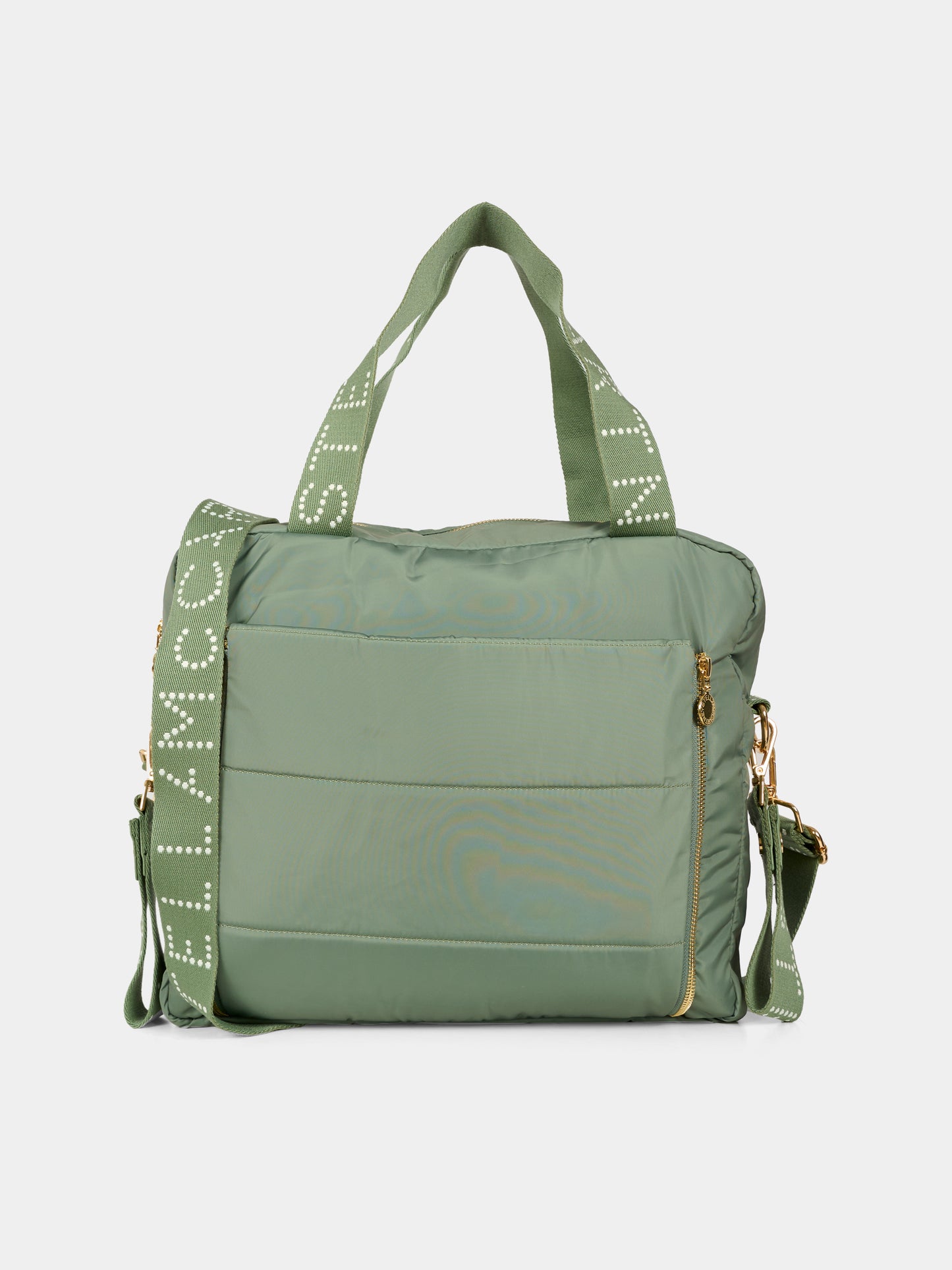 Borsa mamma verde per neonati con logo,Stella Mccartney Kids,TX0568 Z0537 760
