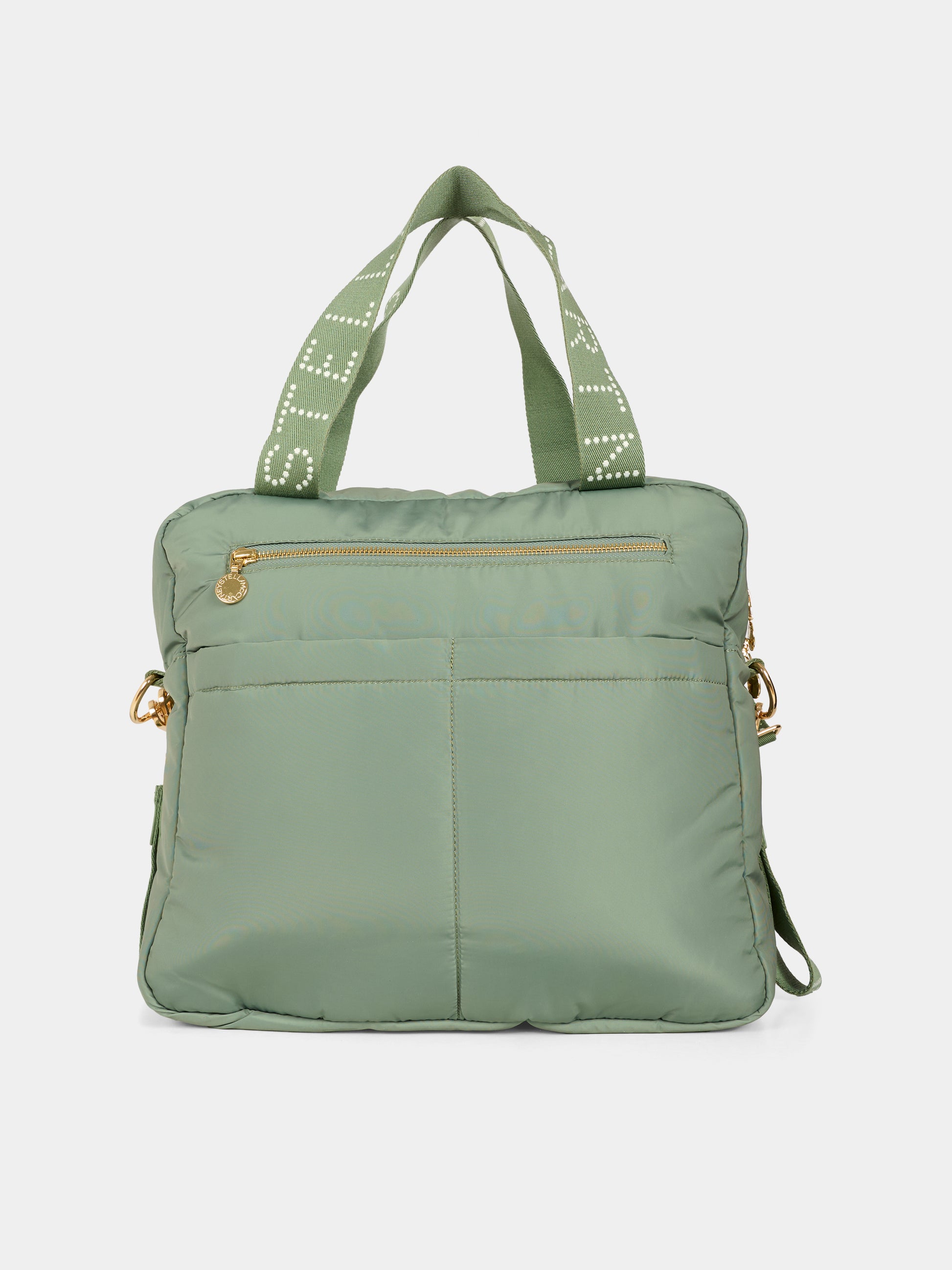 Borsa mamma verde per neonati con logo,Stella Mccartney Kids,TX0568 Z0537 760