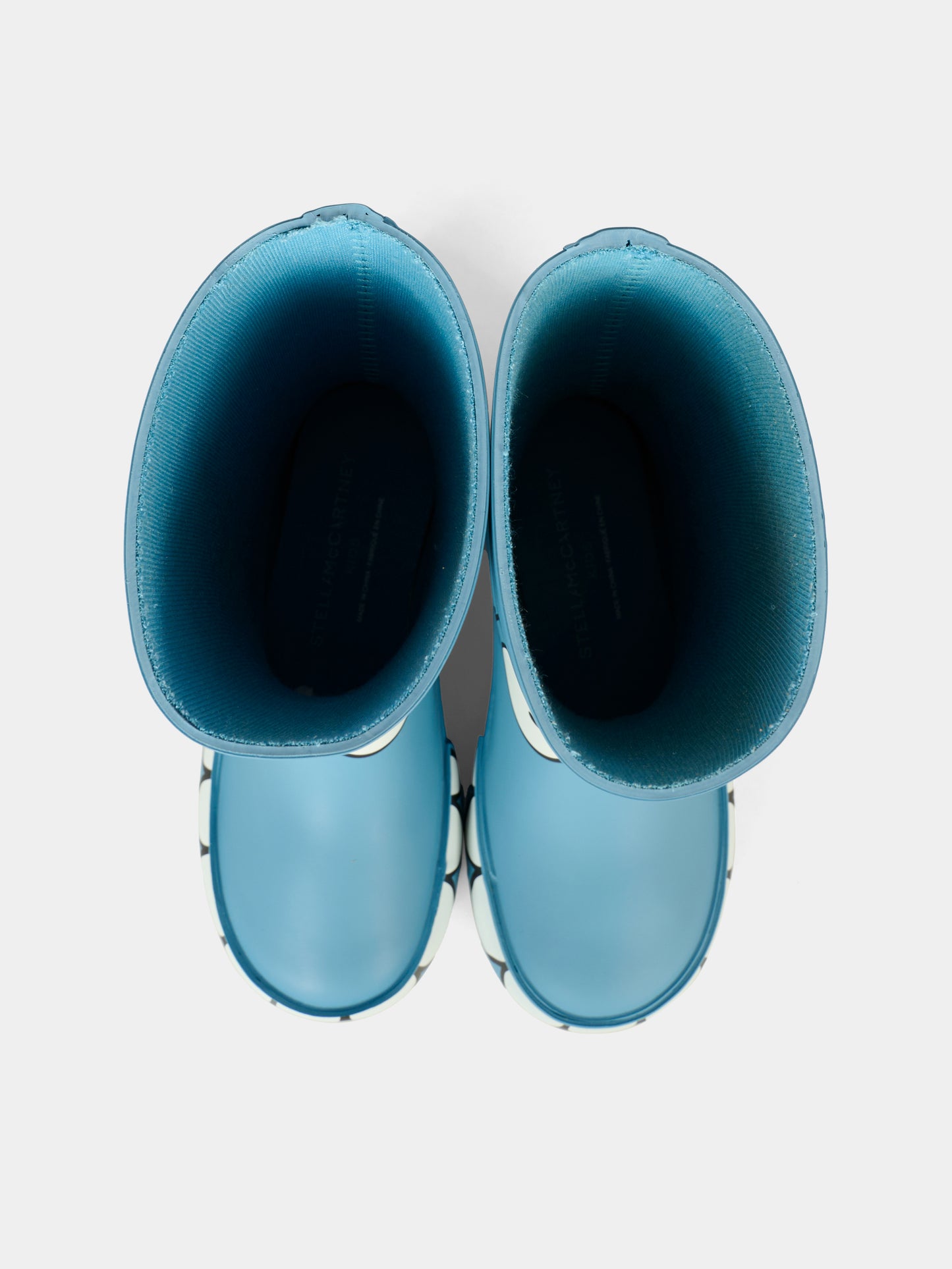 Stivali da pioggia azzurri per bambino con stampa Yeti,Stella Mccartney Kids,TX0P96 Z0234 606