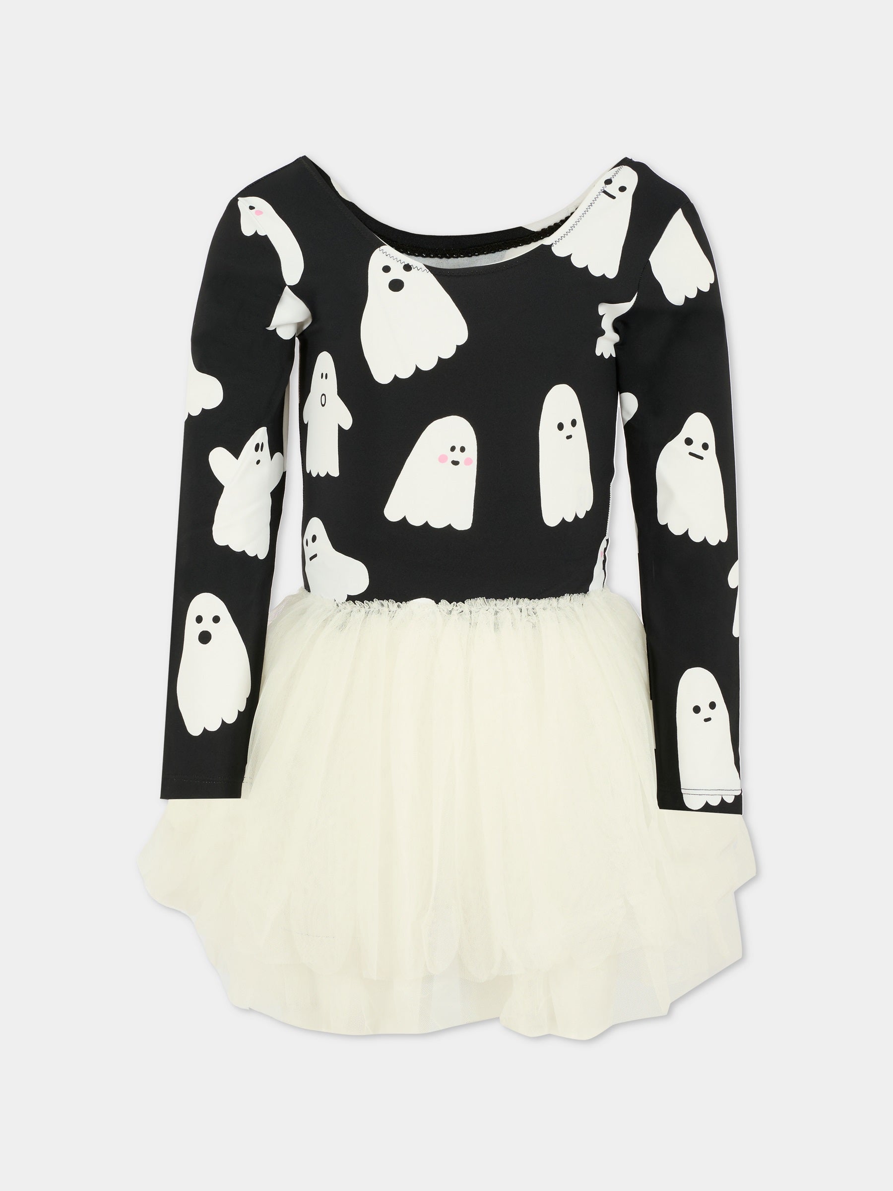 Vestito nero per bambina con fantasmi,Stella Mccartney Kids,TX1D40 Z3042 930BC