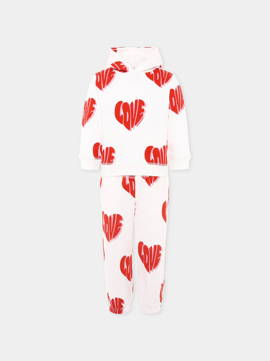 Completo avorio per bambina con scritta Love,Stella Mccartney Kids,TX3A70 Z3037 101MC