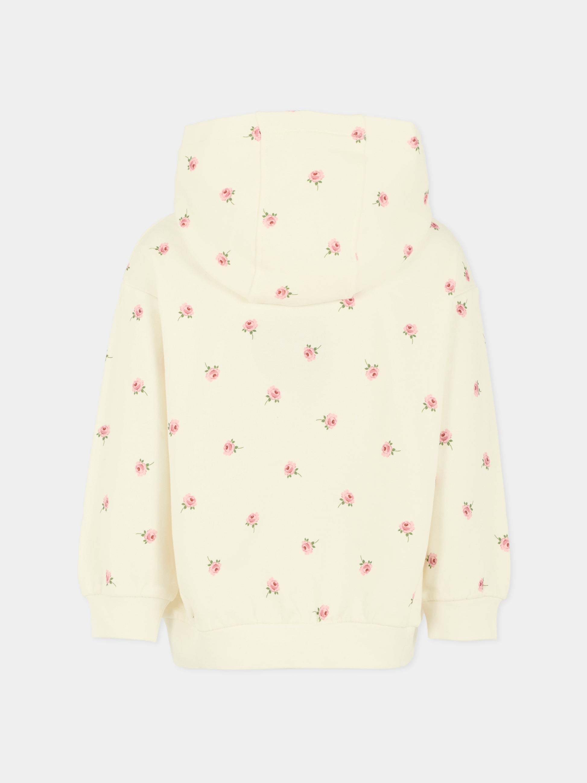 Felpa bianca per bambina con fiori e logo verde,Stella Mccartney Kids,TX4C60 Z3099 103MC