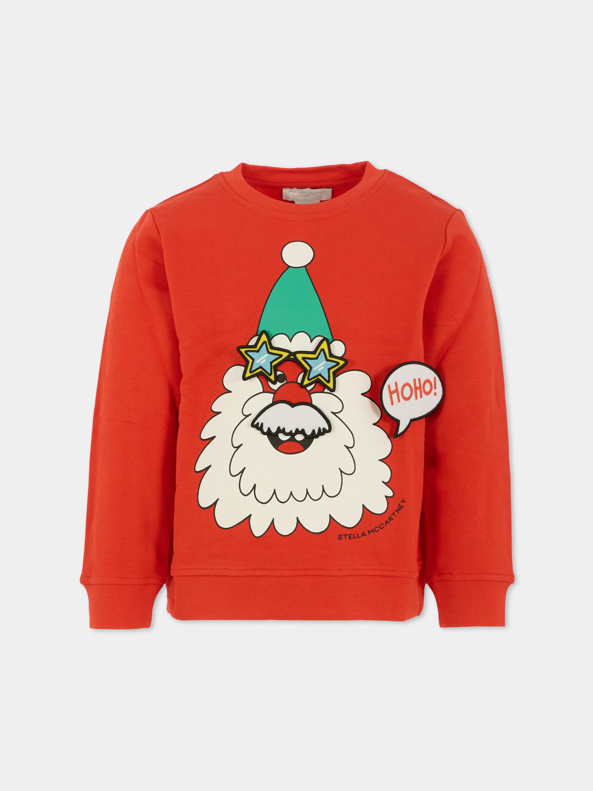 Felpa rossa per bambini con babbo natale,Stella Mccartney Kids,TX4P30 Z3059 421