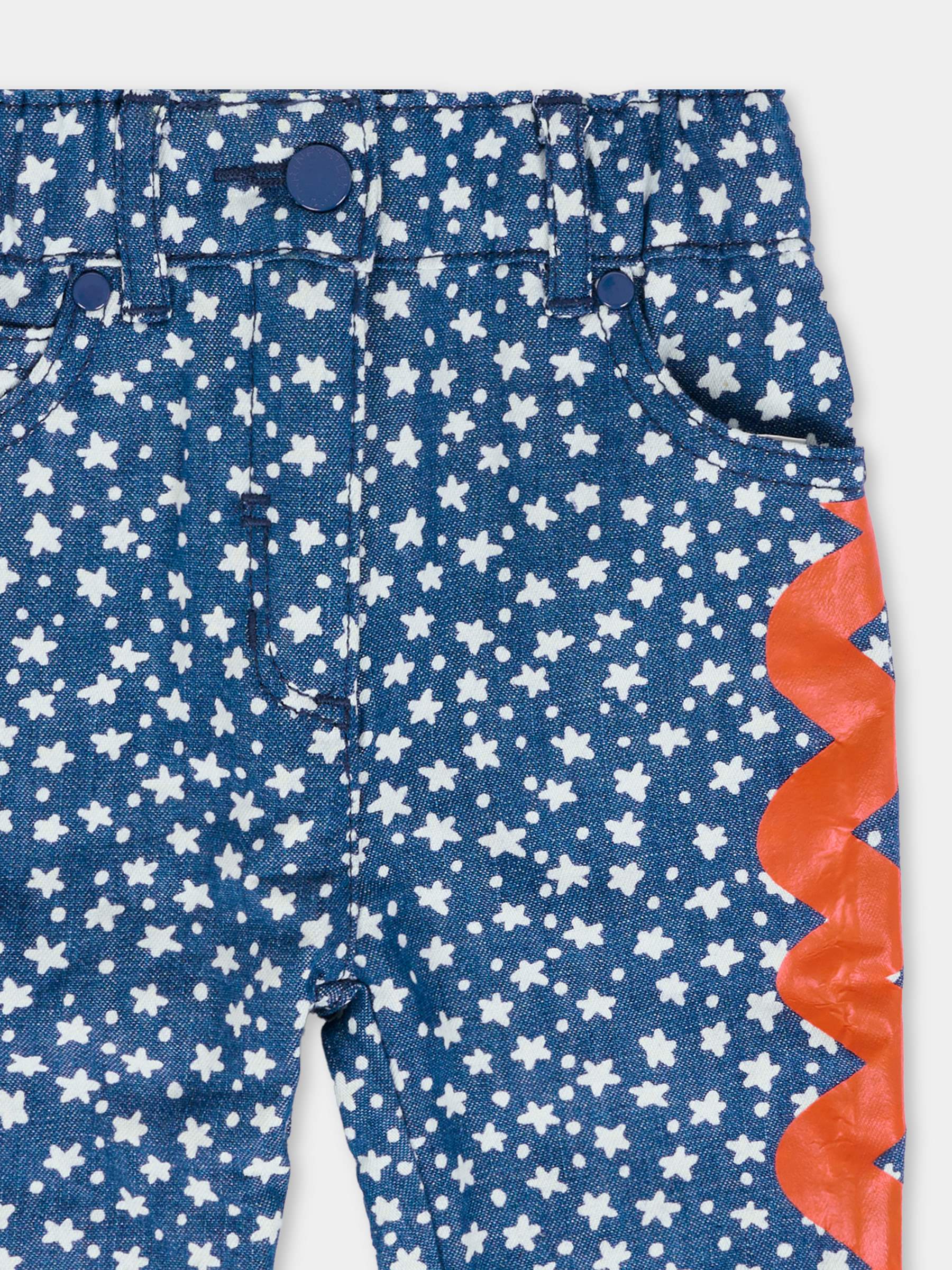 Jeans blu per neonata con stelle,Stella Mccartney Kids,TX6070 Z3193 618BC