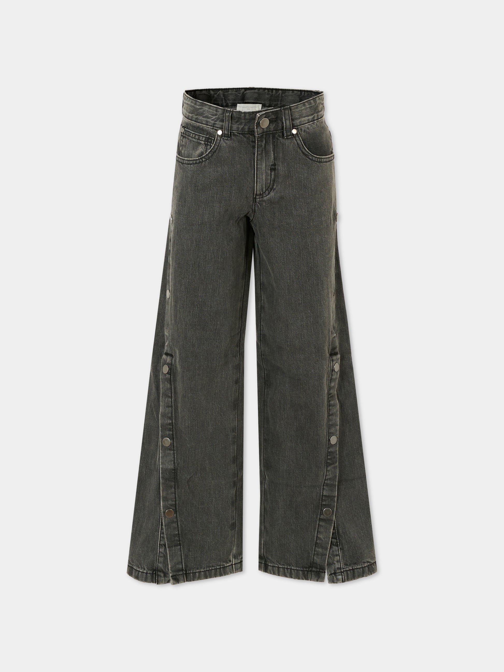 Jeans neri per bambina con logo,Stella Mccartney Kids,TX6D40 Z0746 961