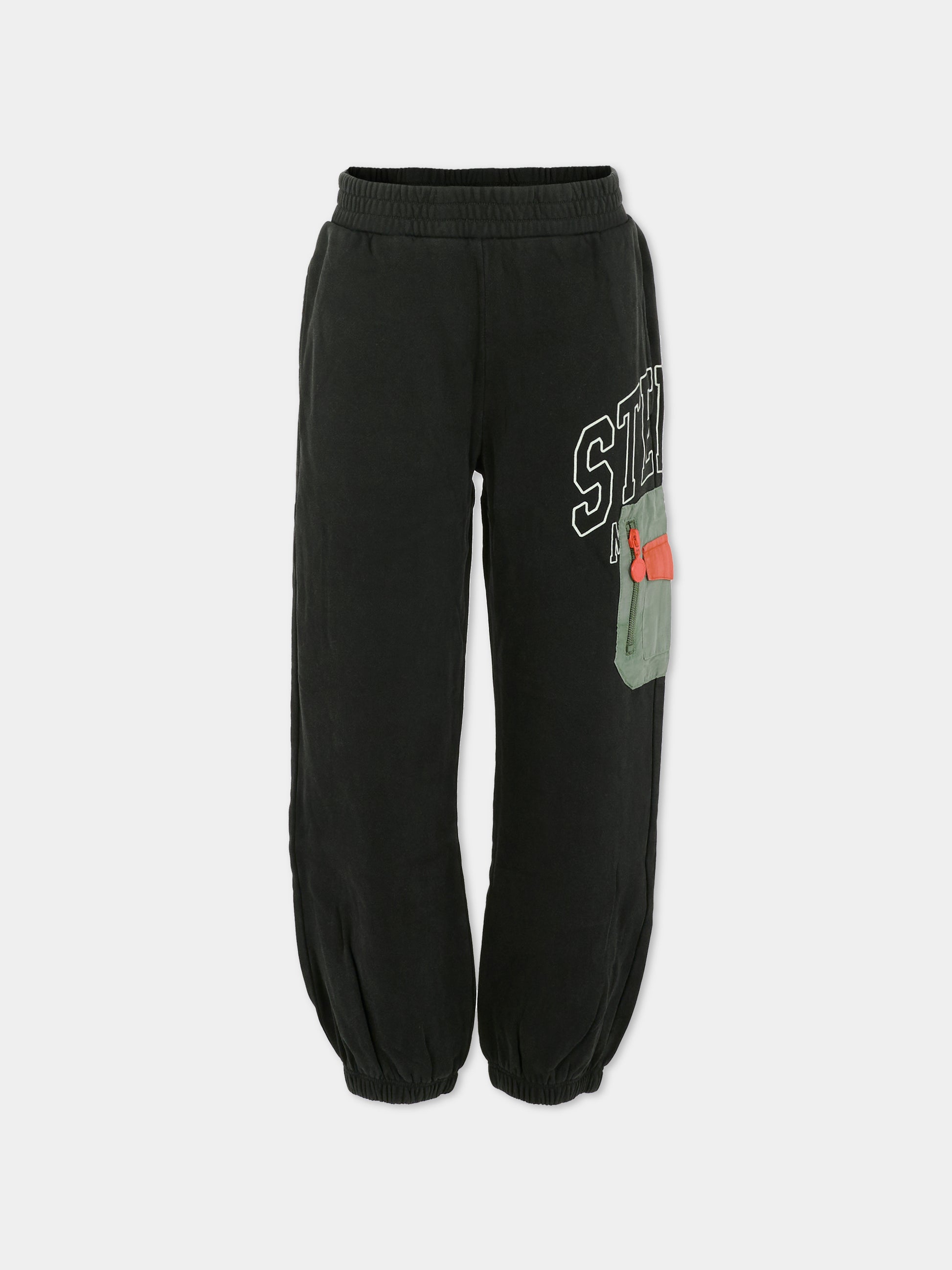 Pantaloni neri per bambino con logo,Stella Mccartney Kids,TX6R40 Z0536 961