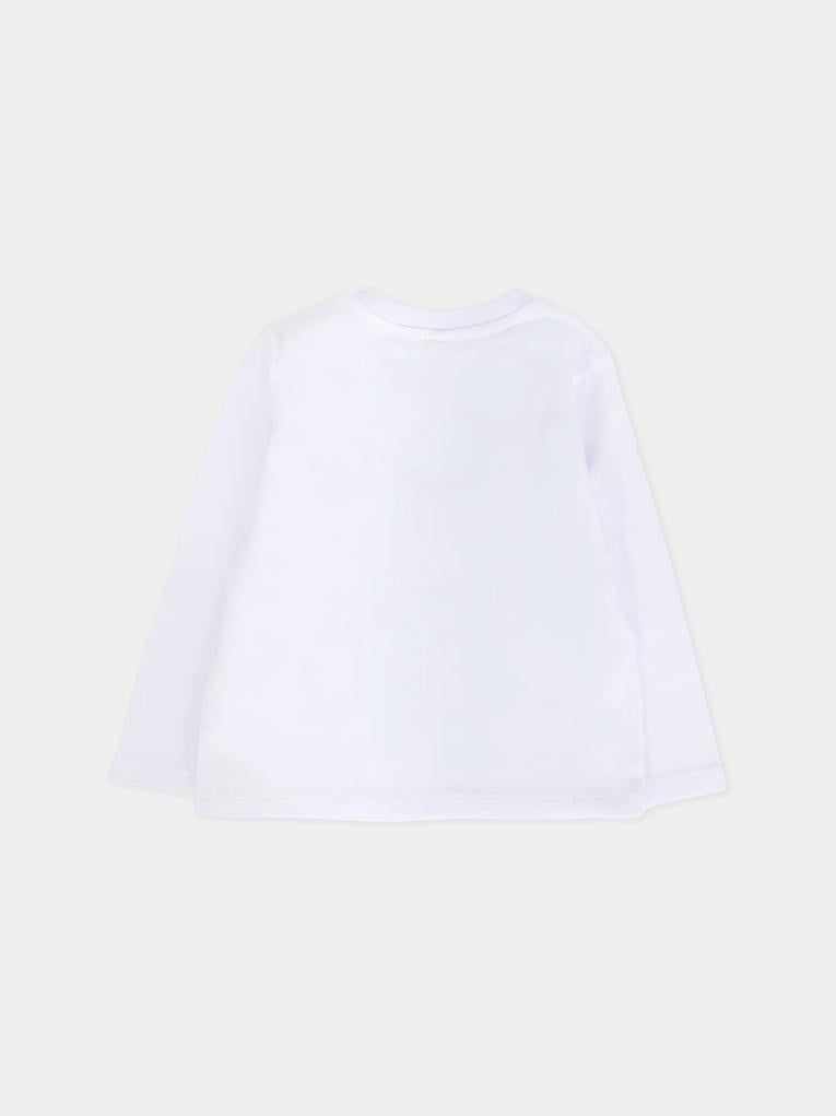 T-shirt bianca per neonato con Yeti,Stella Mccartney Kids,TX8550 Z0434 100