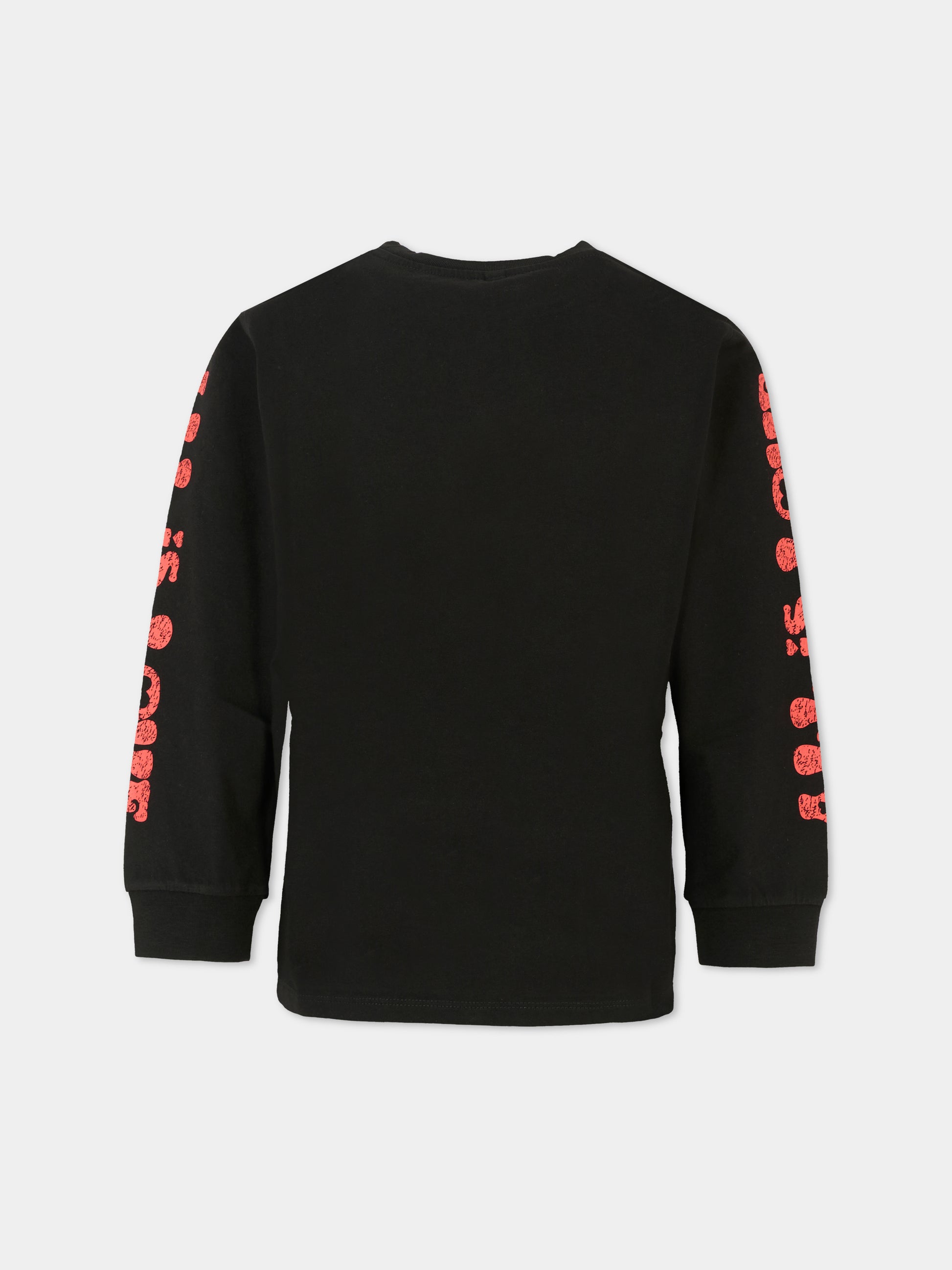 T-shirt nera per bambina con logo e scritta,Stella Mccartney Kids,TX8C20 Z0434 961