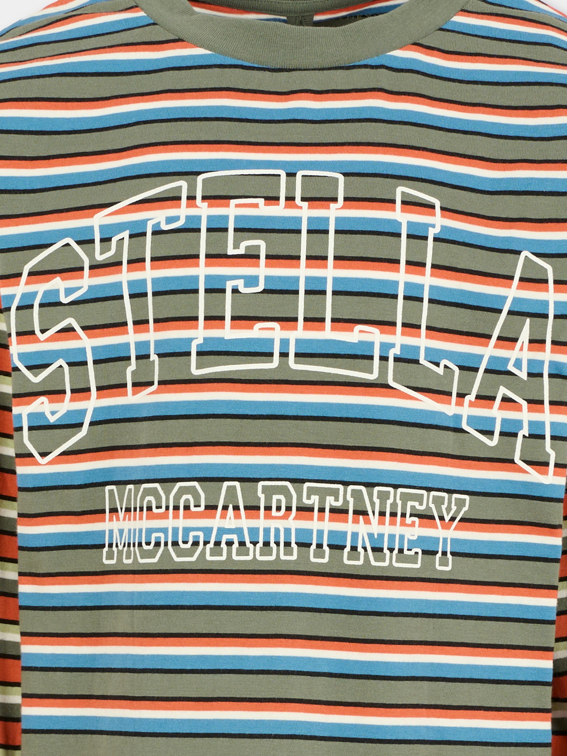 T-shirt multicolor per bambino con logo,Stella Mccartney Kids,TX8R50 Z3153 999