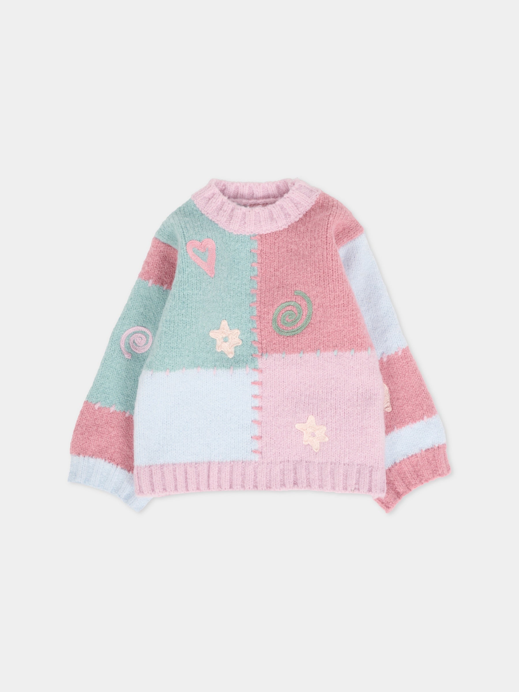 Maglione multicolor per neonata con ricami,Stella Mccartney Kids,TX9040 Z3367 999