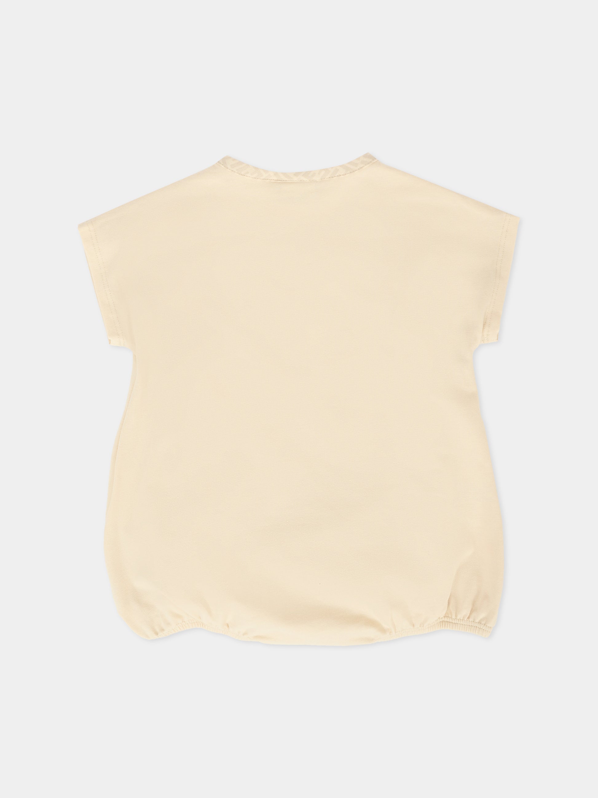 Set beige per neonati con FF e logo,Fendi Kids,BUK142 ST8 F19J5