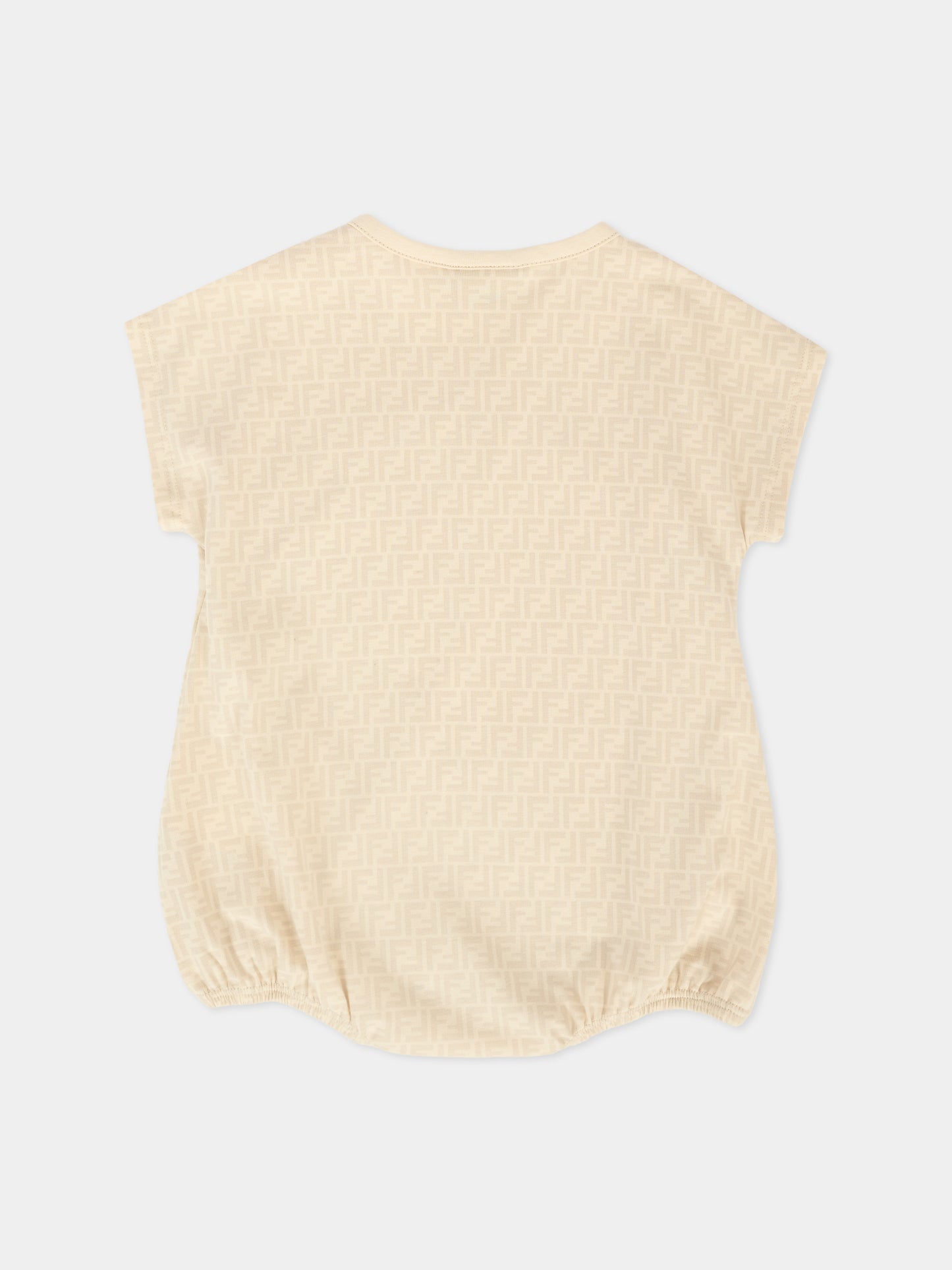 Set beige per neonati con FF e logo,Fendi Kids,BUK142 ST8 F19J5