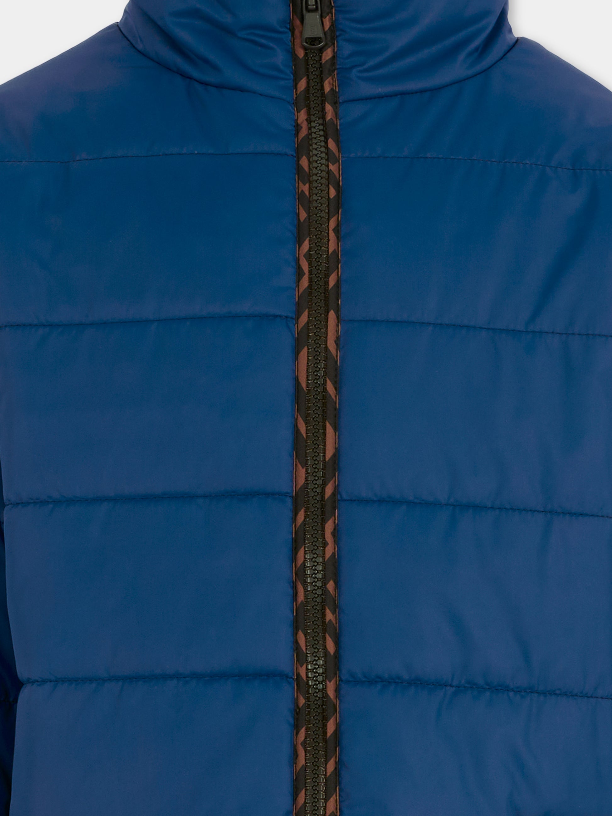 Piumino blu per bambino con patch logato,Fendi Kids,JUA241 AS56 F1I11