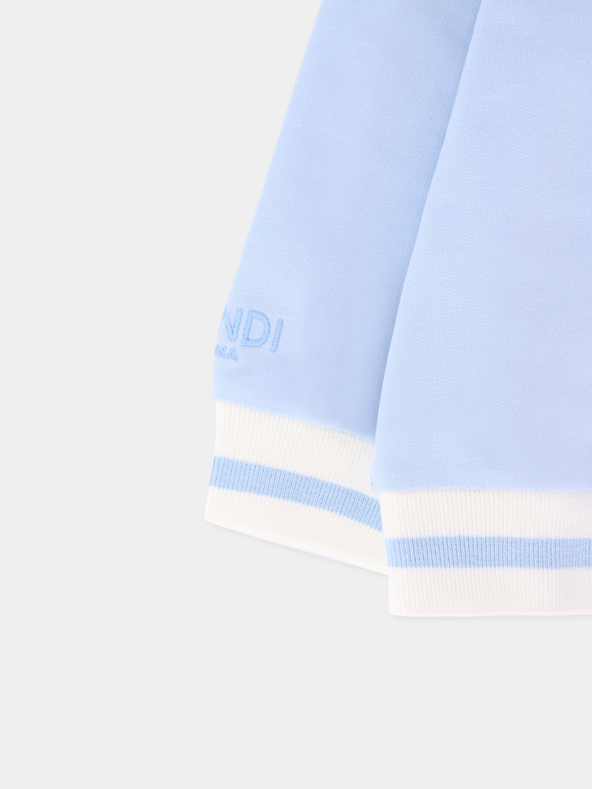Felpa celeste per neonato con orsetto Fendi,Fendi Kids,BUH088 8RA F19J4