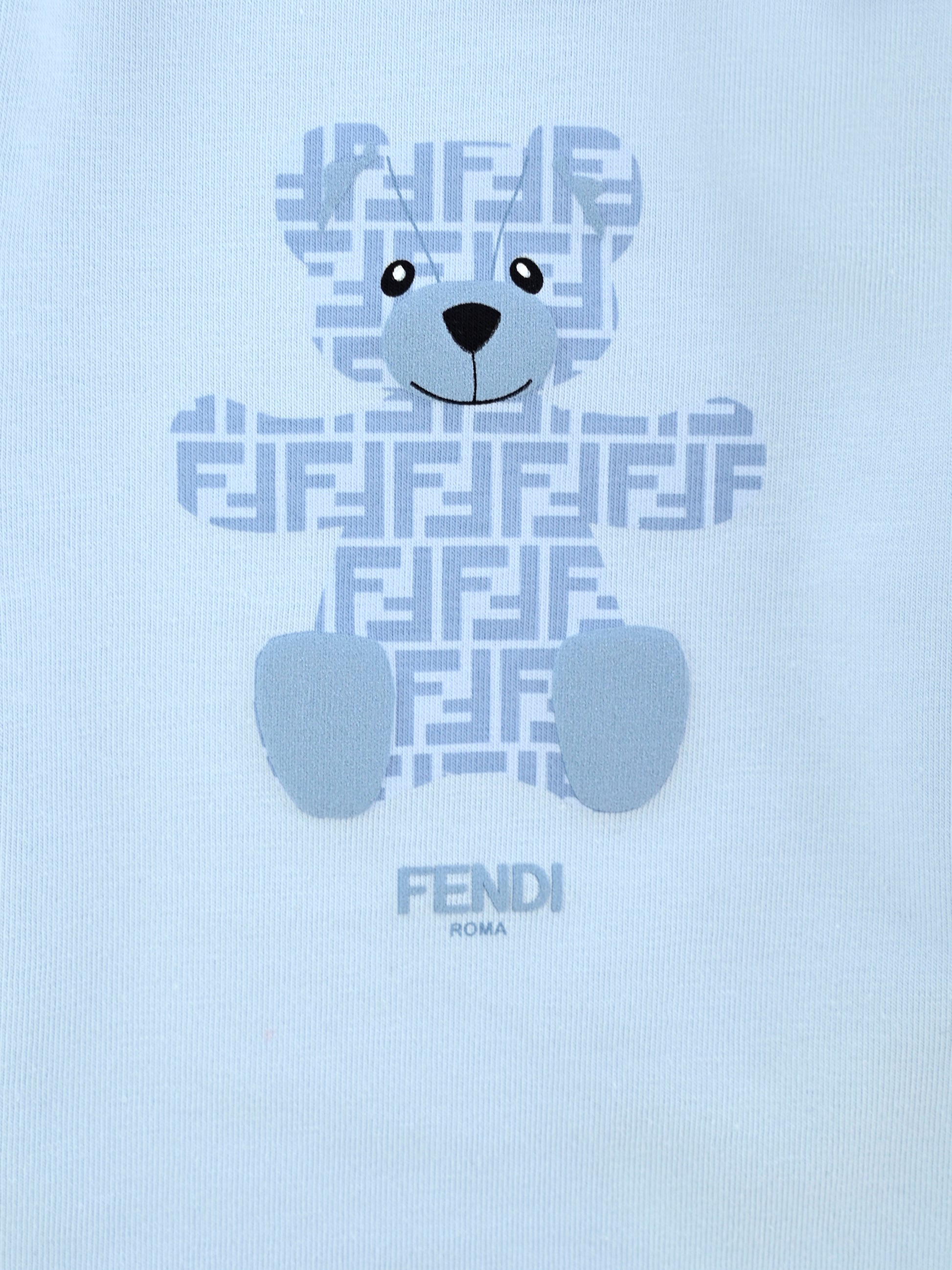 Completo nascita celeste per neonato con orsetto Fendi,Fendi Kids,BUK140 ST8 F19J4