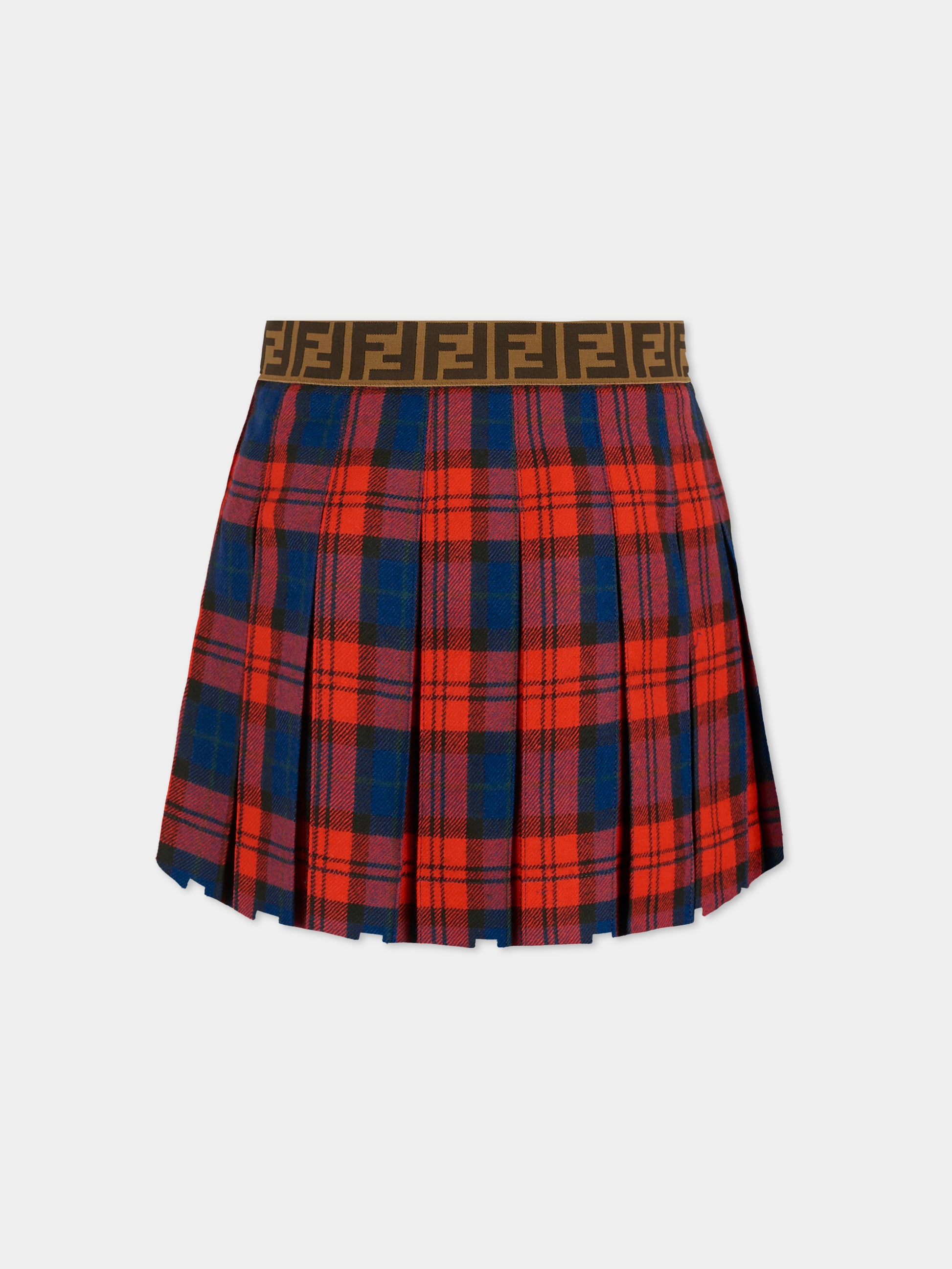 Gonna rossa per bambina con FF,Fendi Kids,JFE182 AUKJ F1SAX