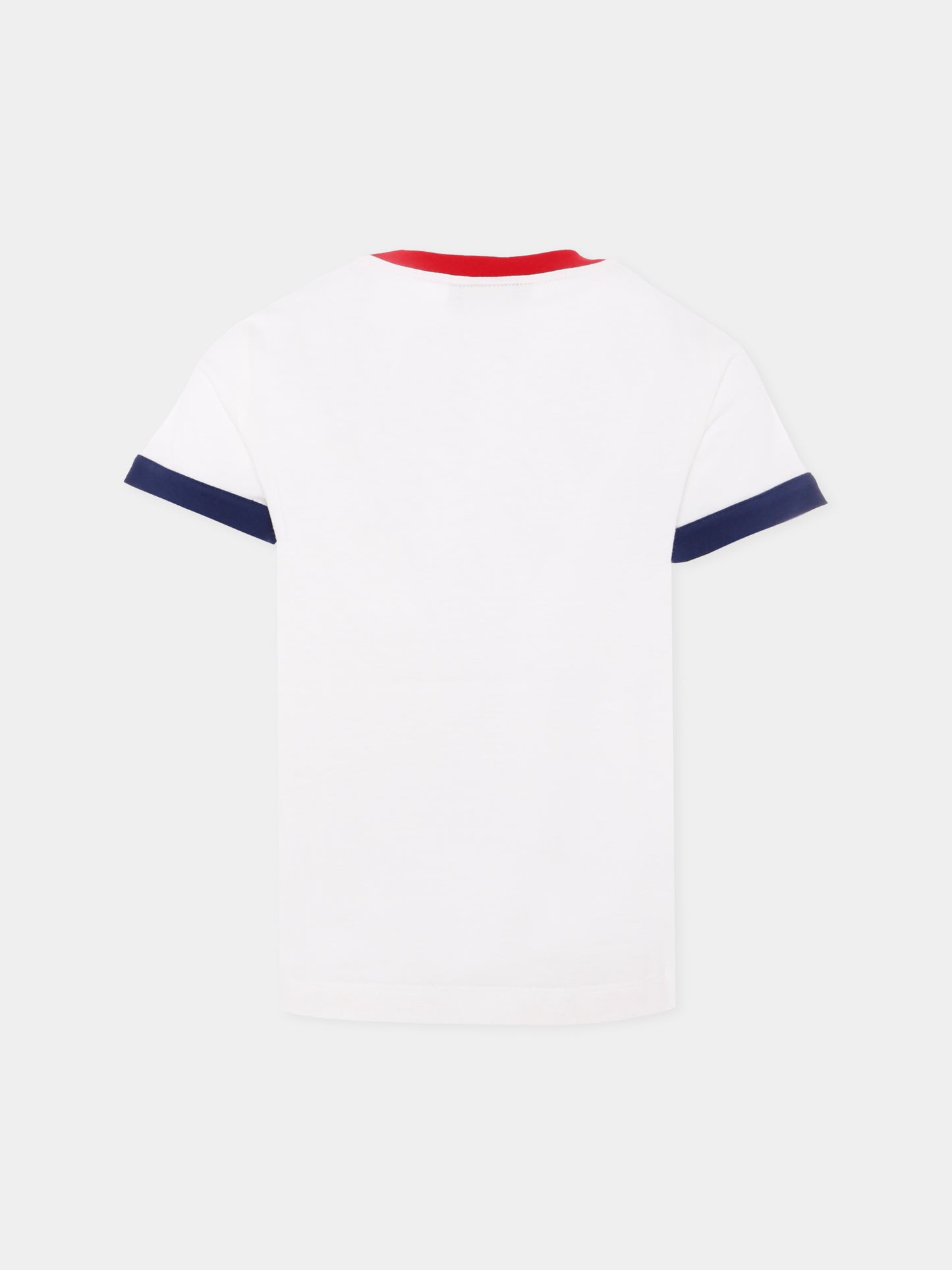 T-shirt bianca con logo per bambino,Fendi Kids,JMI489 7AJ F0TU9