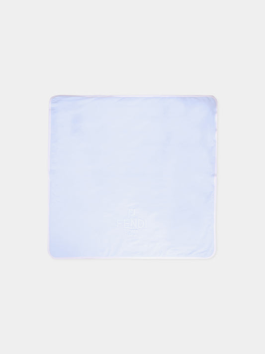 Coperta celeste per neonato con logo,Fendi Kids,BUJ315 8RA F19J4