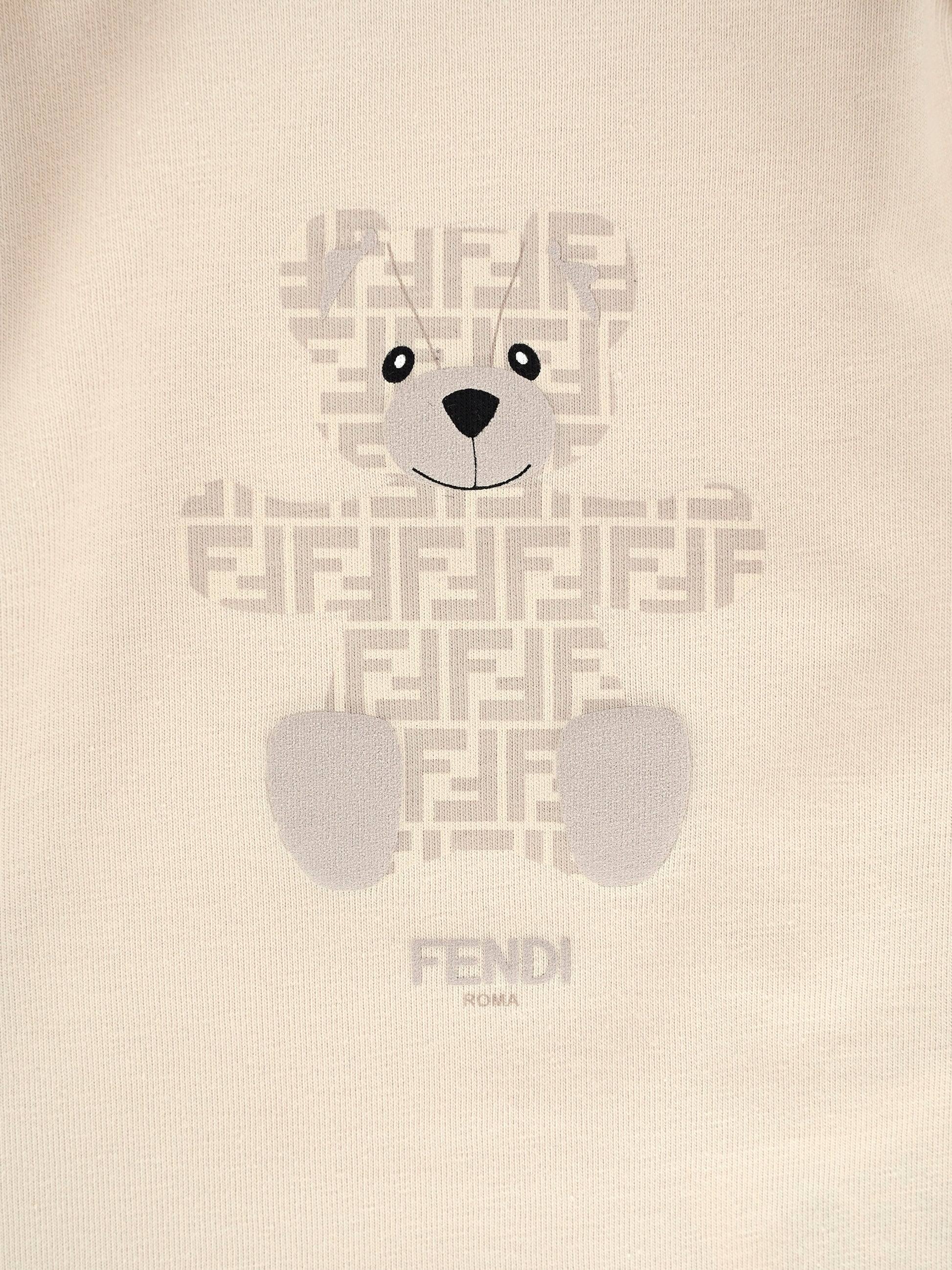 Completo nascita beige per neonati con orsetto Fendi,Fendi Kids,BUK140 ST8 F19J5