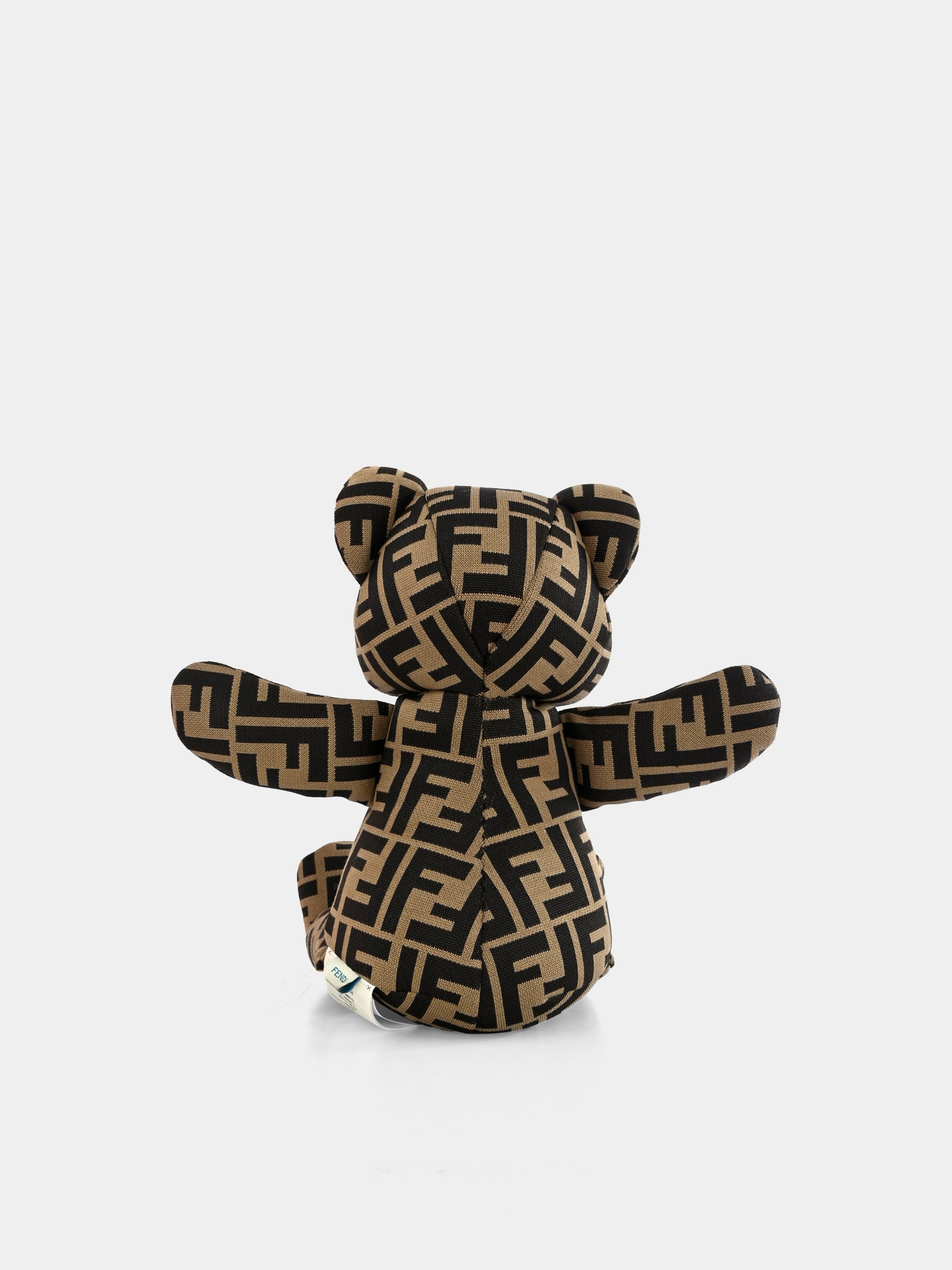 Peluche marrone per neonati con FF,Fendi Kids,BUS001 A8RD F15B6