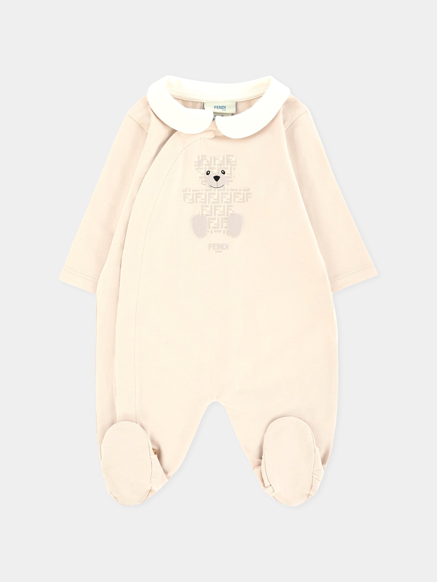 Set tutine beige per neonati con orsetto Fendi,Fendi Kids,BUK141 ST8 F19J5