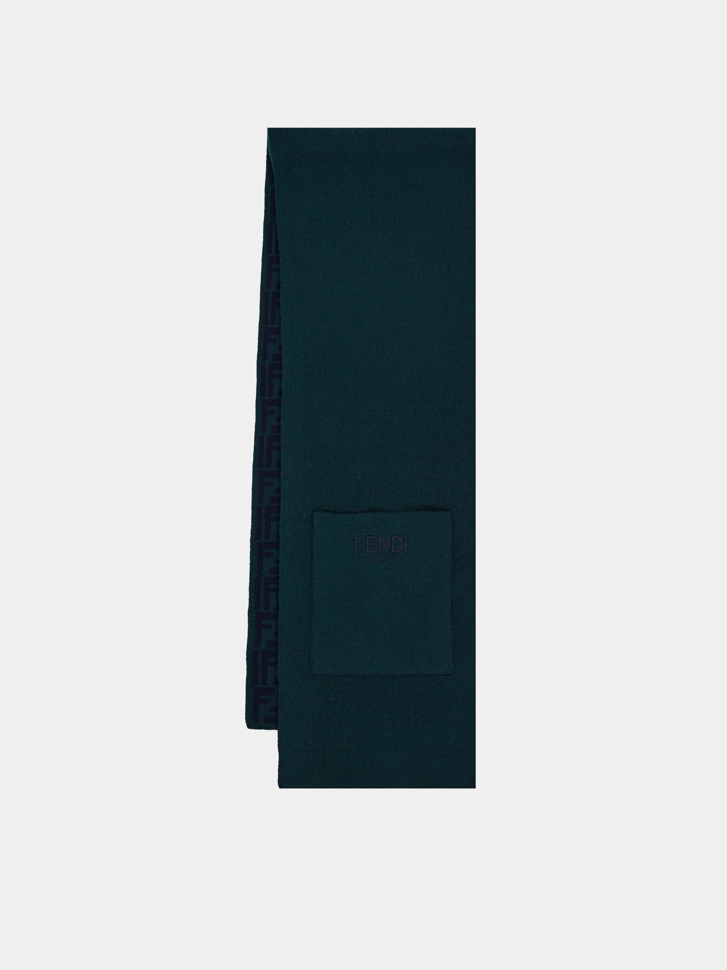 Sciarpa verde per bambini con FF,Fendi Kids,JUQ020 AO29 F0L5W