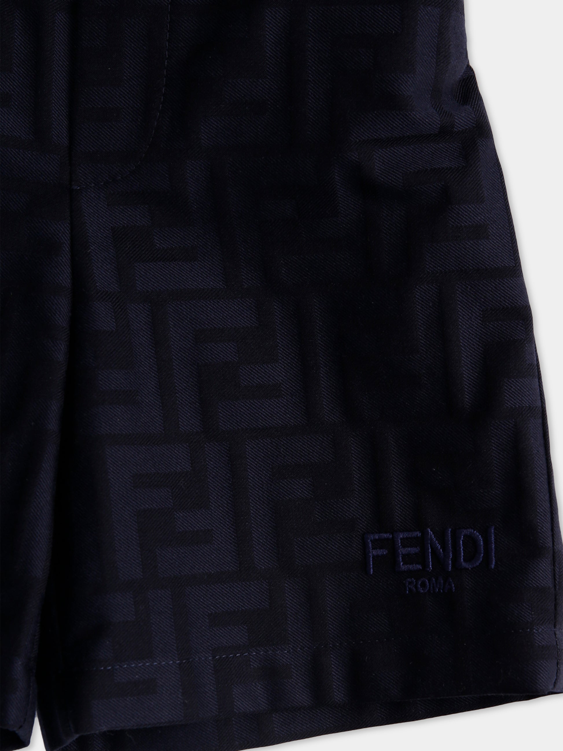 Completo elegante bianco e blu per neonato,Fendi Kids,BML158 AS64 F1I11