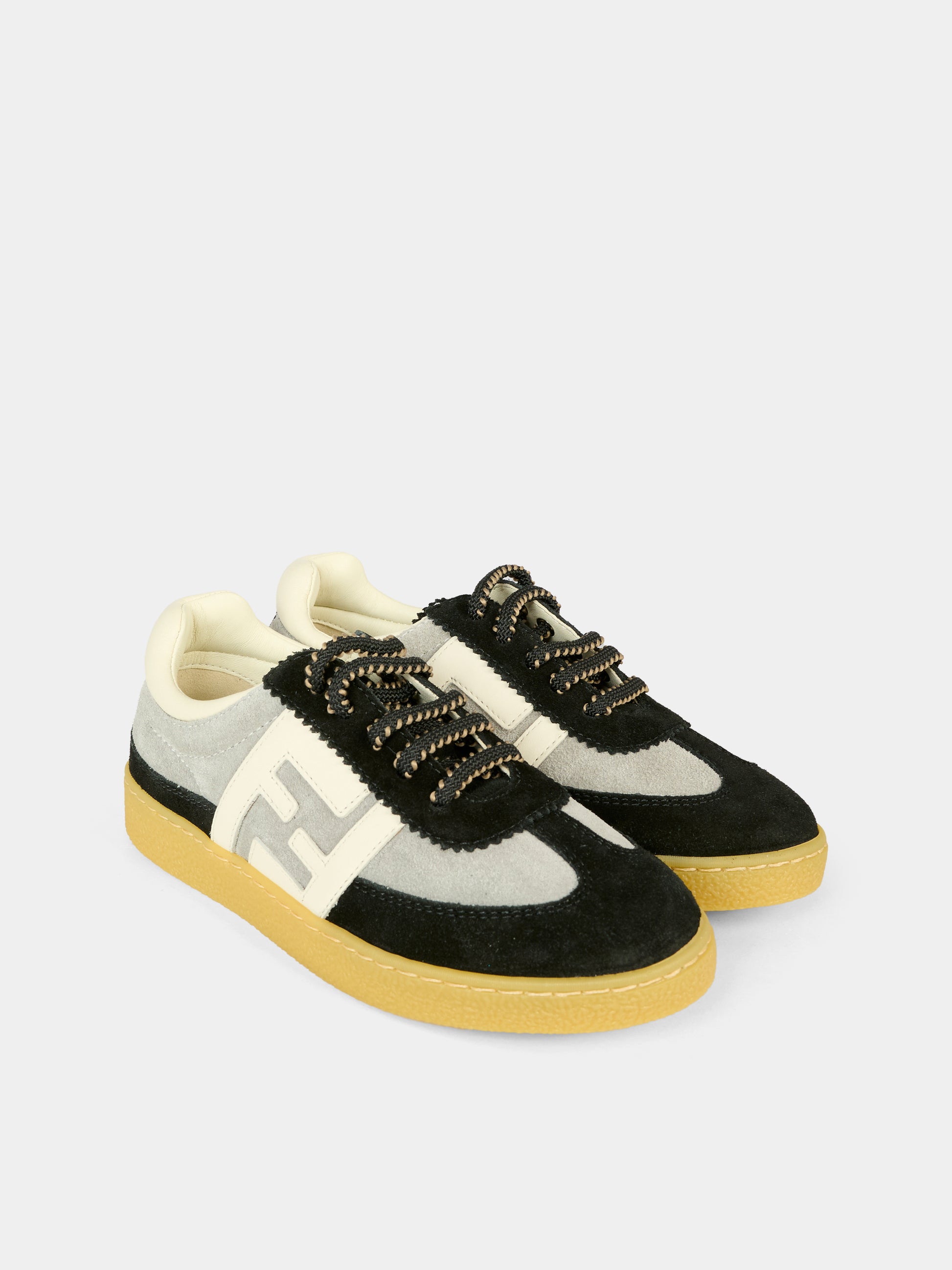 Sneakers grigie per bambini con FF,Fendi Kids,JMR524 AUEG F1T0F