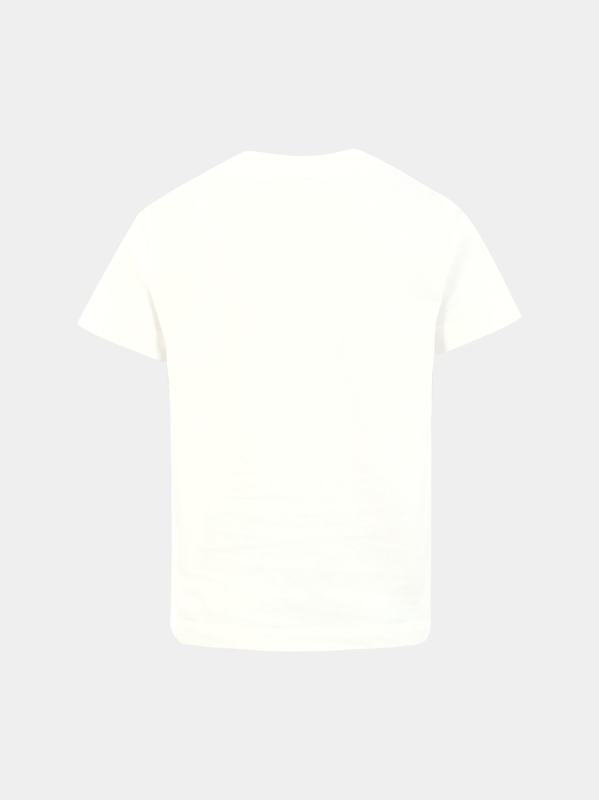 T-shirt bianco per bambini con logo ricamato,Fendi Kids,JUI190 7AJ F0TU9