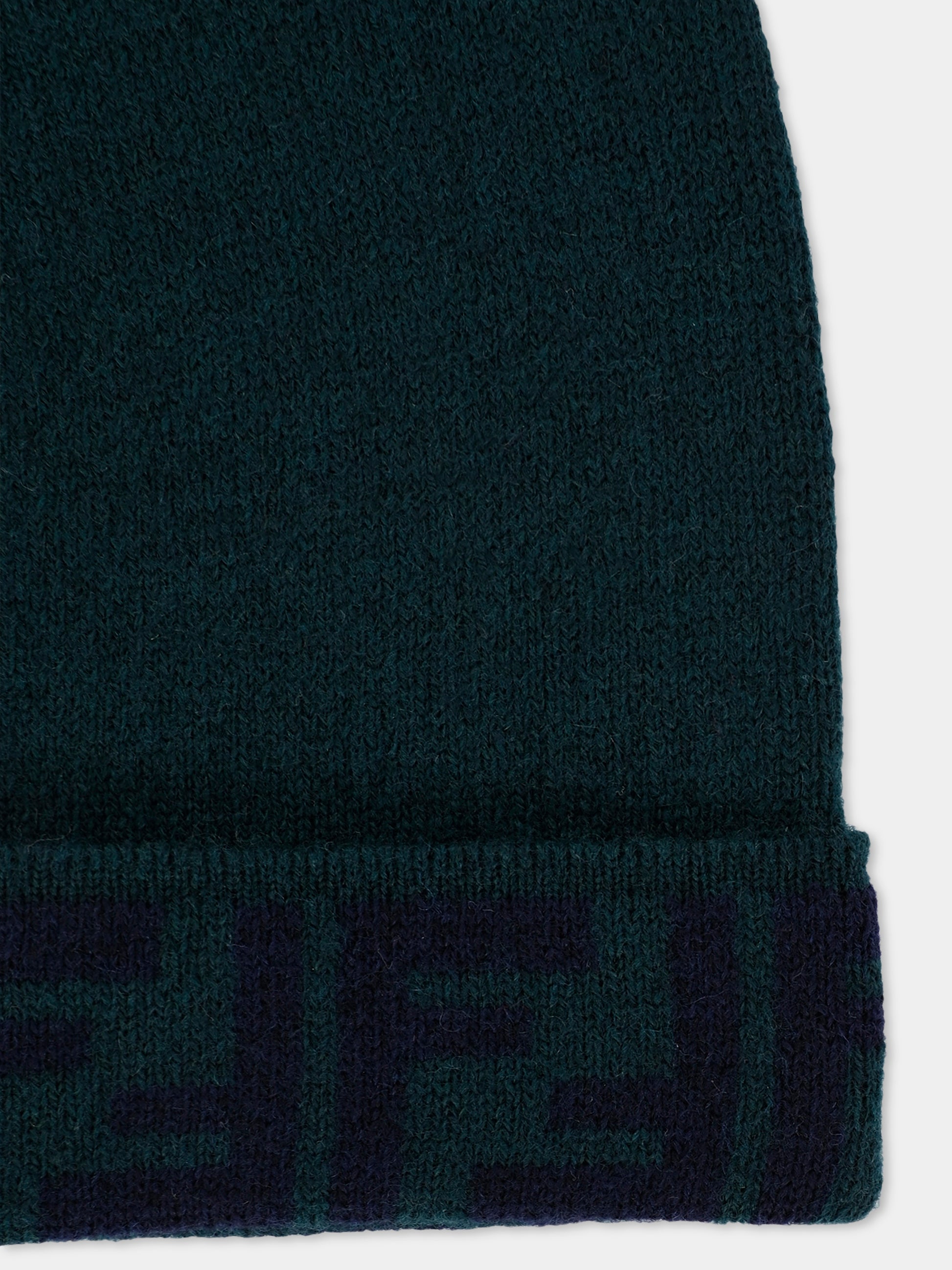 Cappello verde per bambini con FF,Fendi Kids,JUP063 AO29 F0L5W