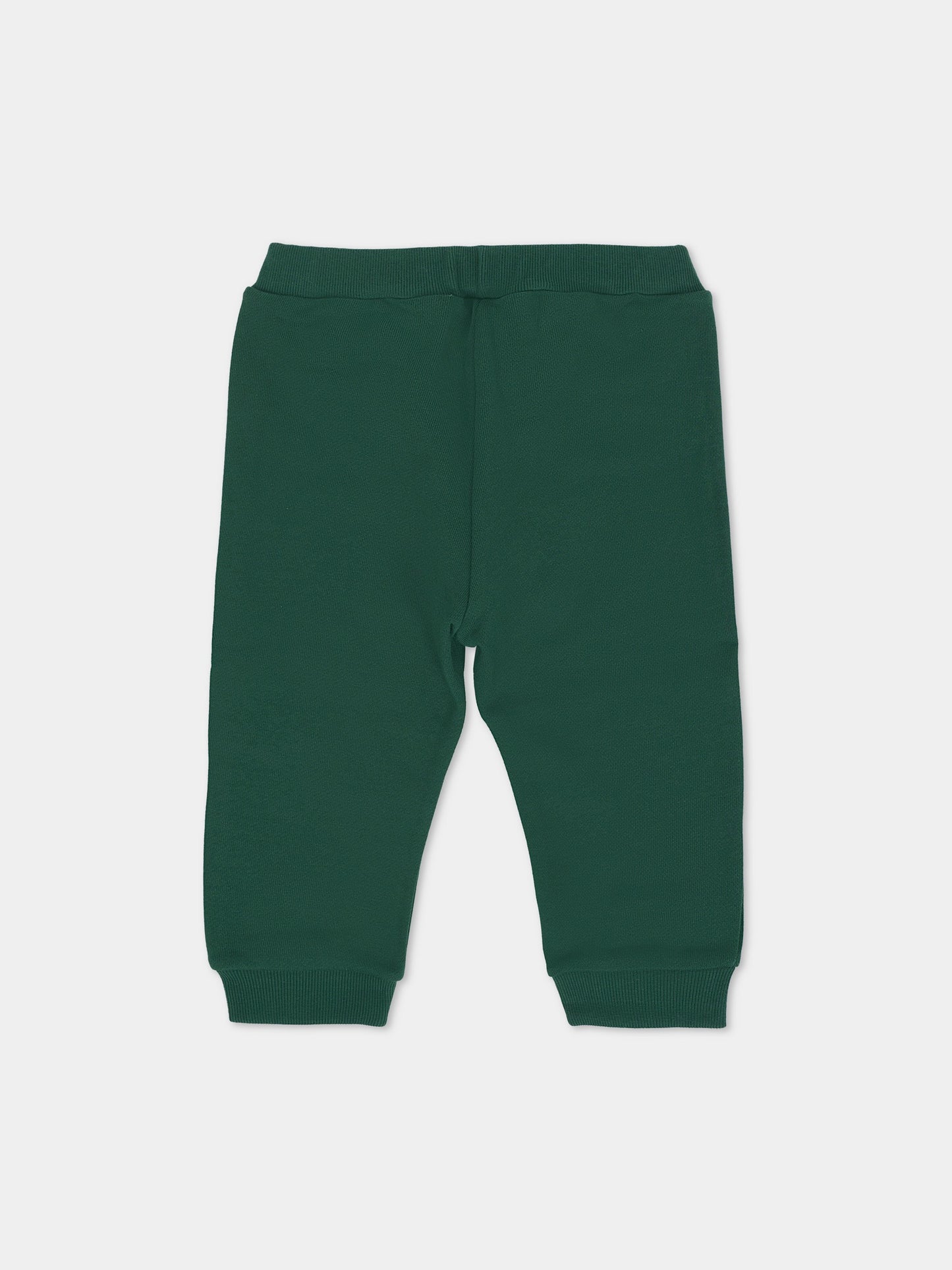 Pantaloni verdi per neonato con logo e ricamo volano,Fendi Kids,BMF256 5V0 F0E3J