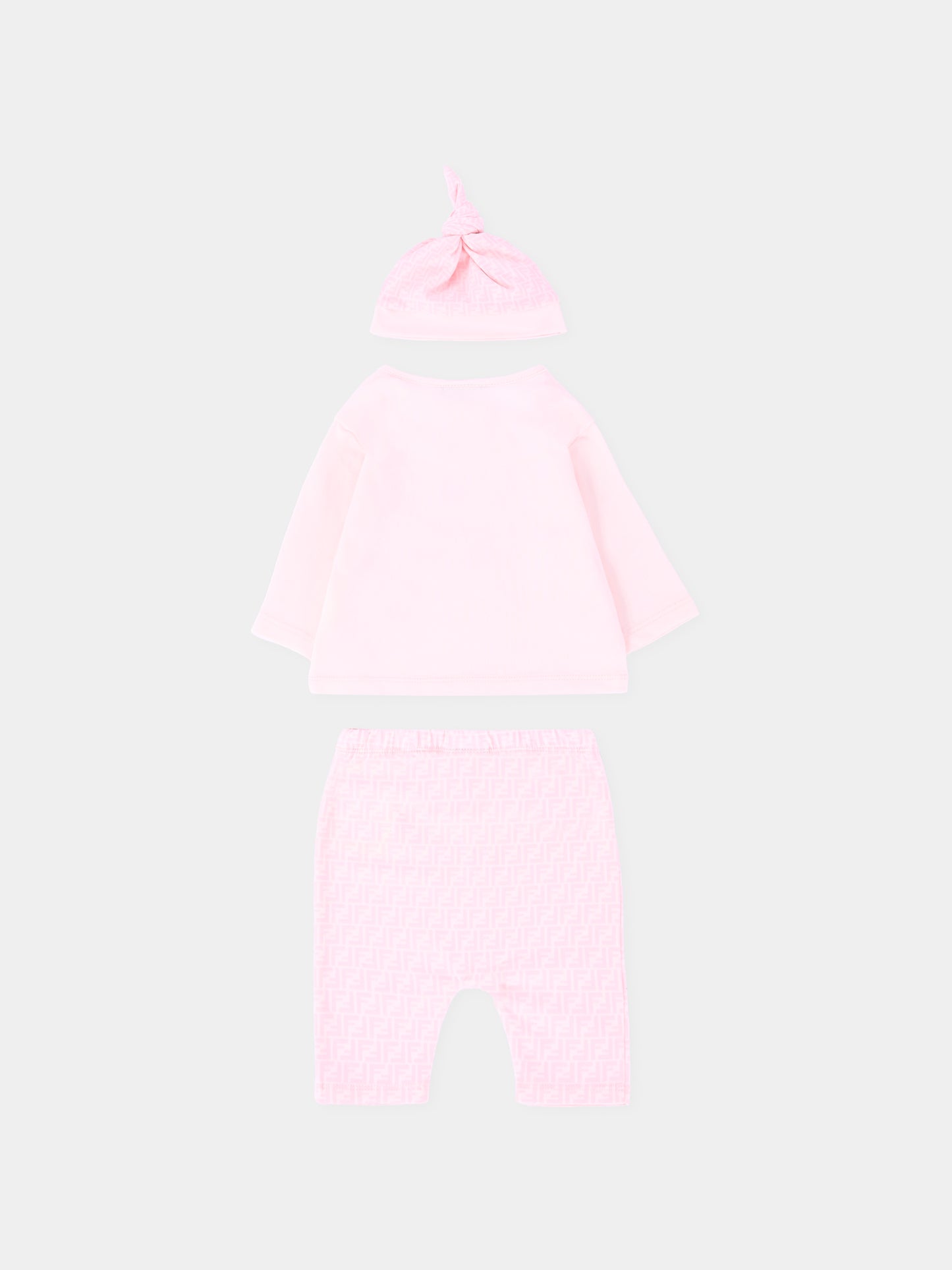 Completo nascita rosa per neonata con orsetto Fendi,Fendi Kids,BUK140 ST8 F0C11