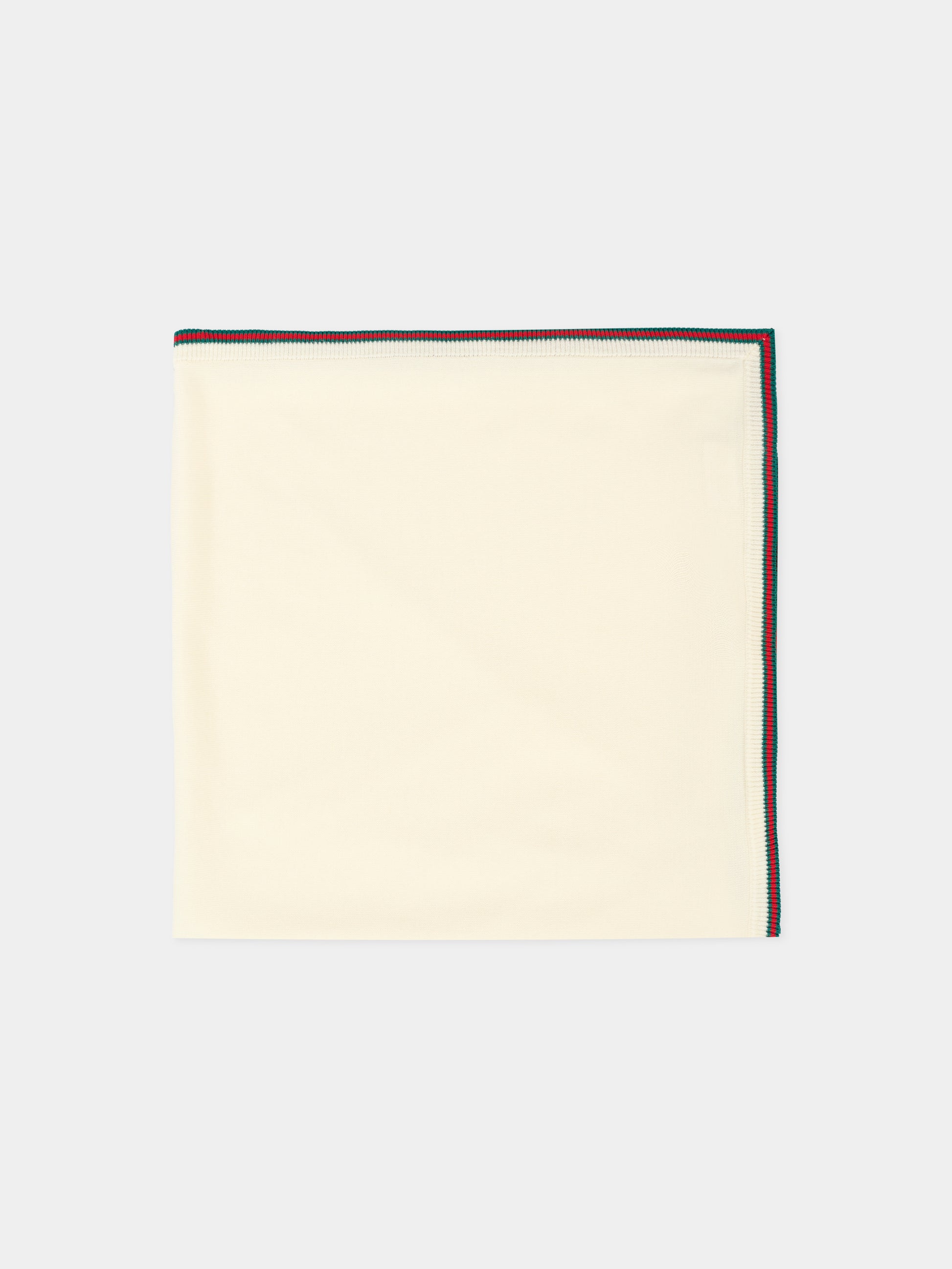 Coperta avorio per neonati con dettaglio Web,Gucci Kids,828916 3K206 9166