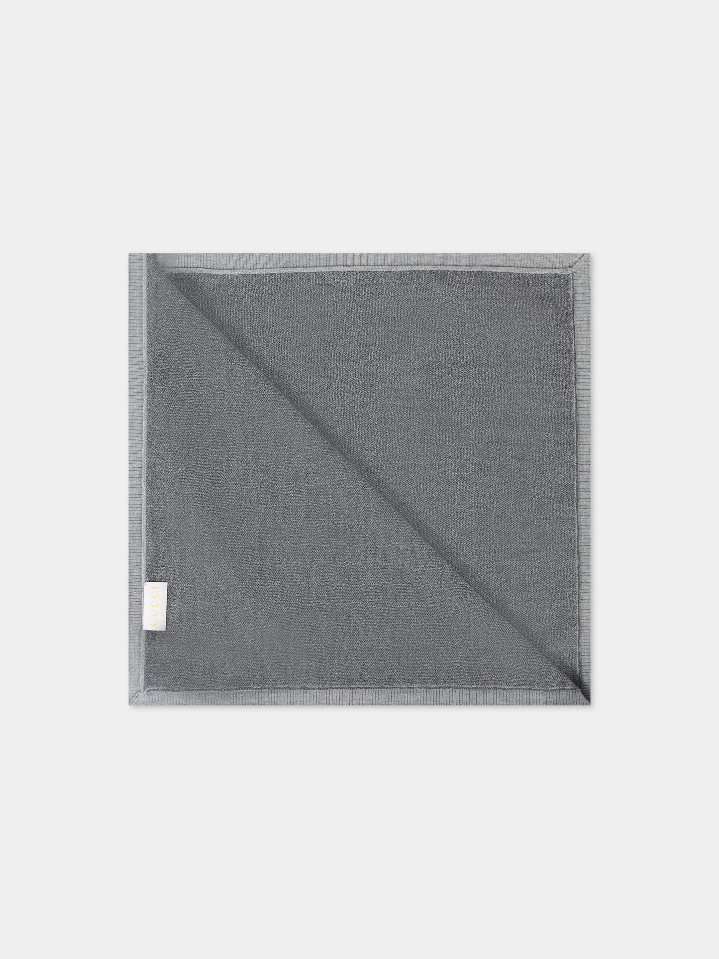Coperta grigia per neonati con motivo GG,Gucci Kids,835345 3K206 1261
