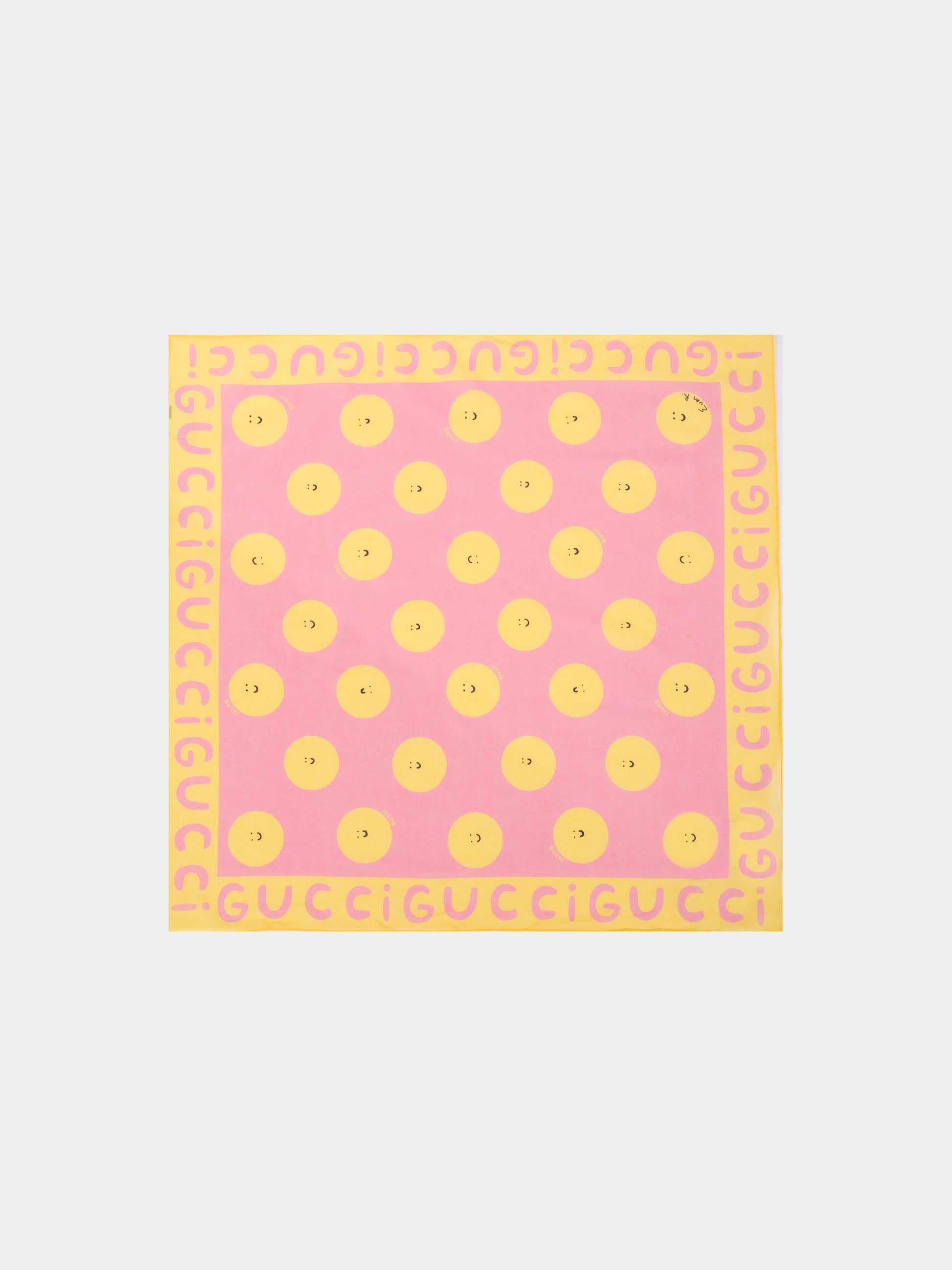 Sciarpa rosa per bambina con sole sorridente,Gucci Kids,831946 4K427 5875