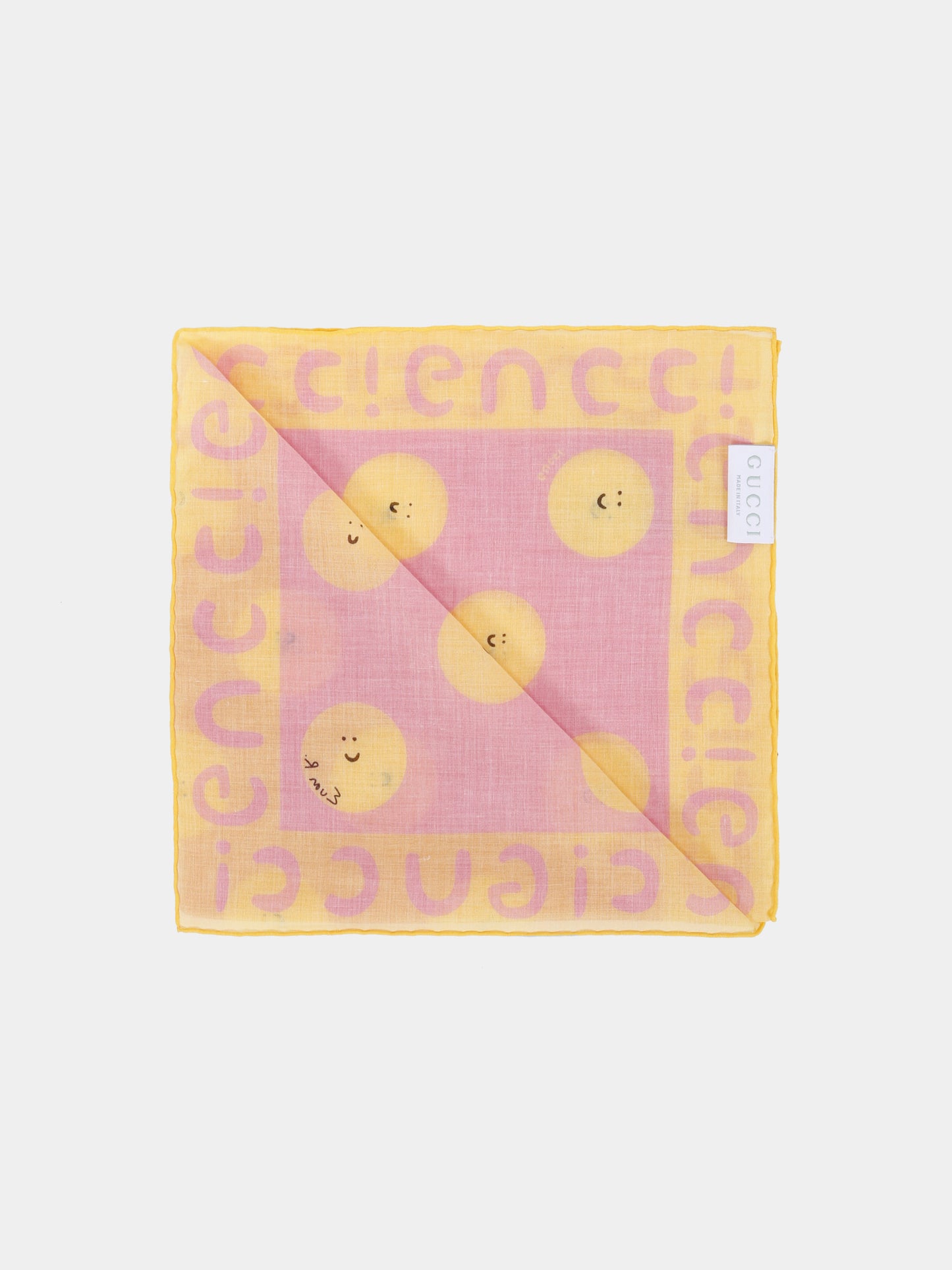 Sciarpa rosa per bambina con sole sorridente,Gucci Kids,831946 4K427 5875